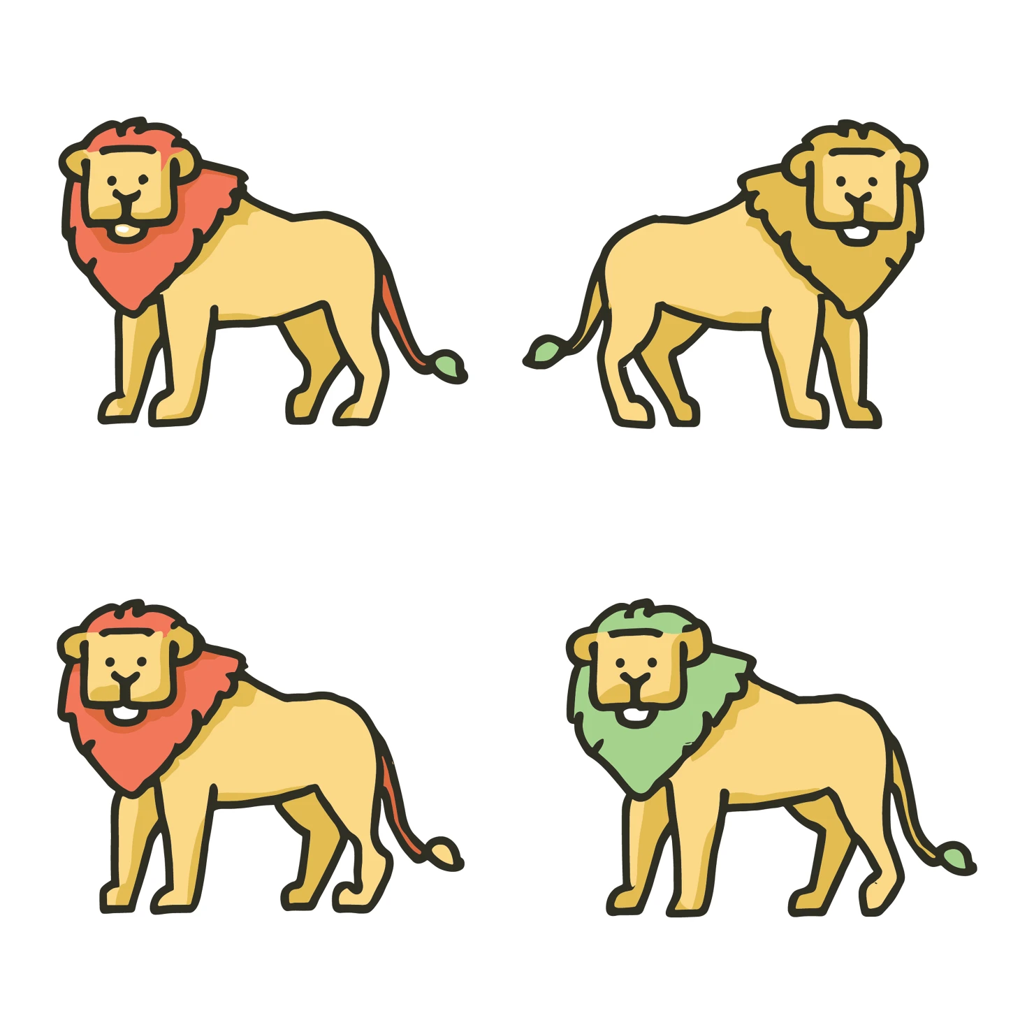 Lions customizable icon set design #35037