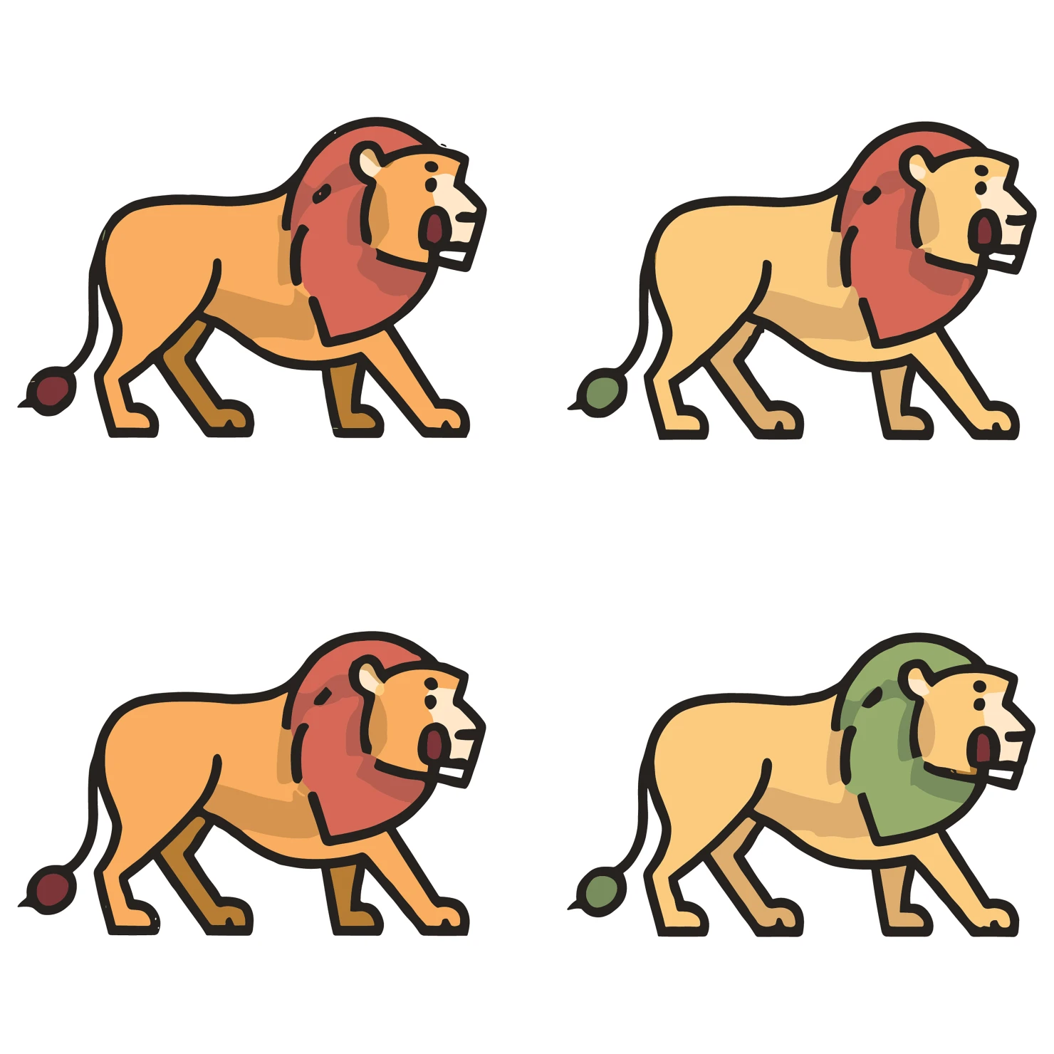 Lions customizable icon set design #35038