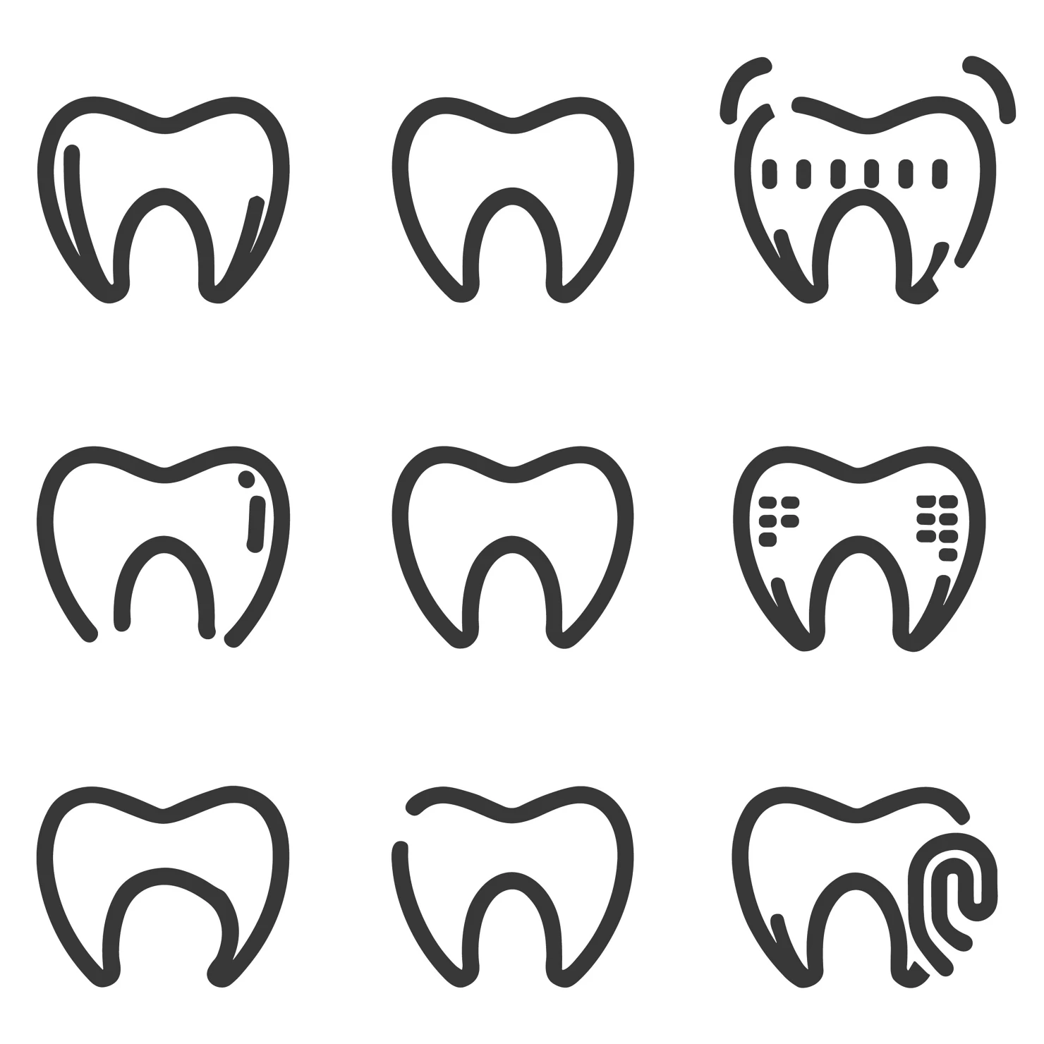 Teeth customizable icon set design #35039
