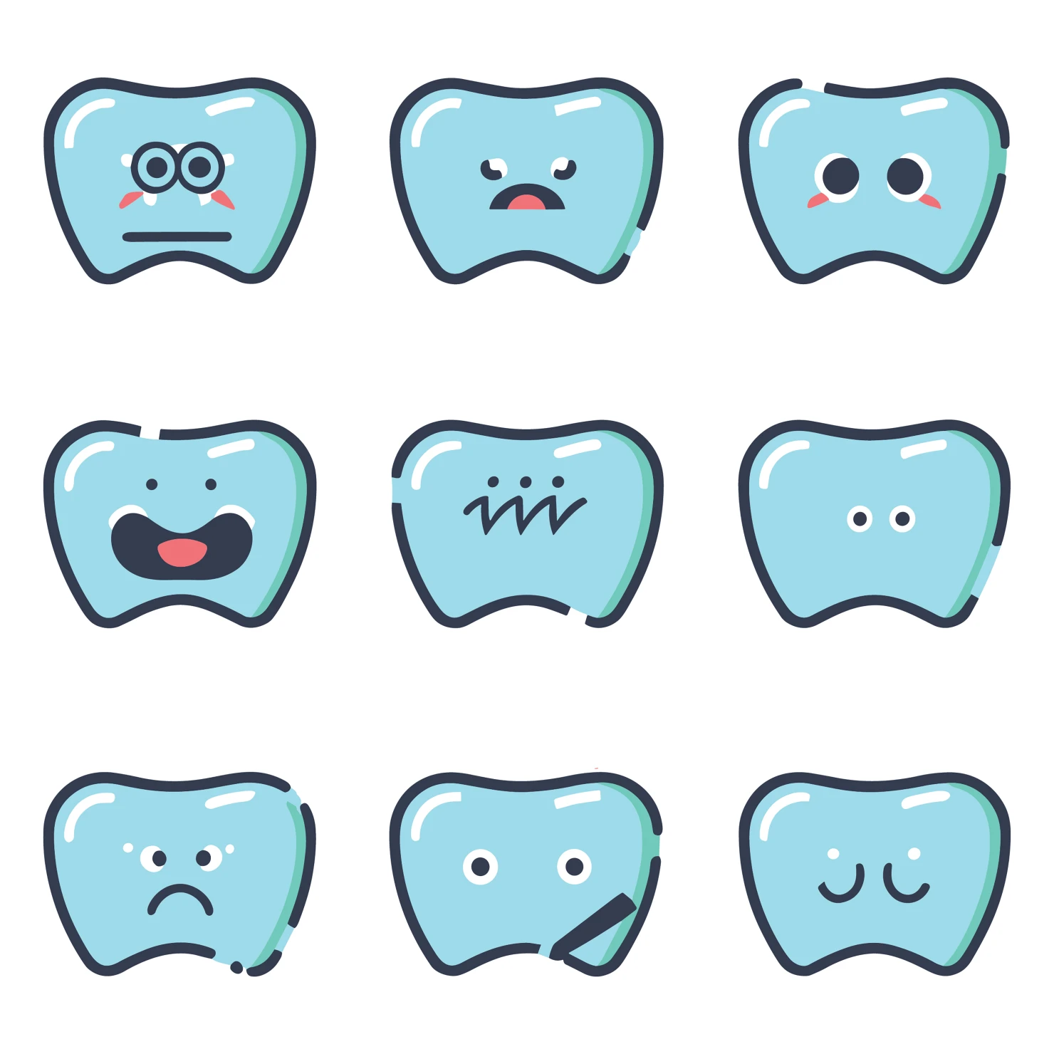 Teeth customizable icon set design #35041
