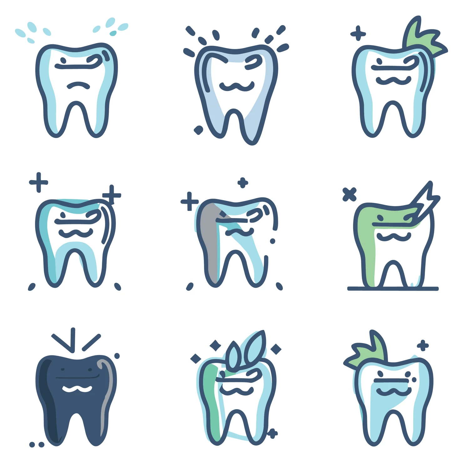 Teeth customizable icon set design #35042