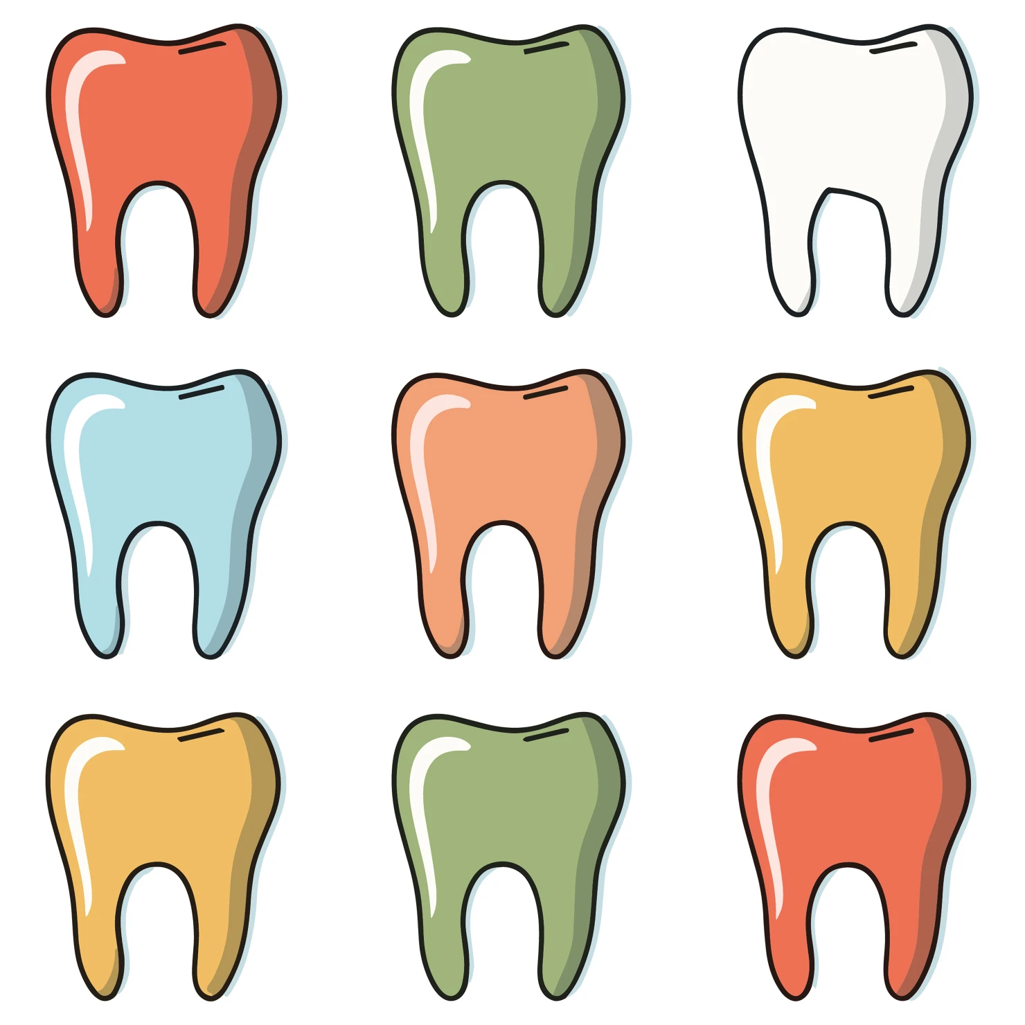 Teeth customizable icon set design #35046