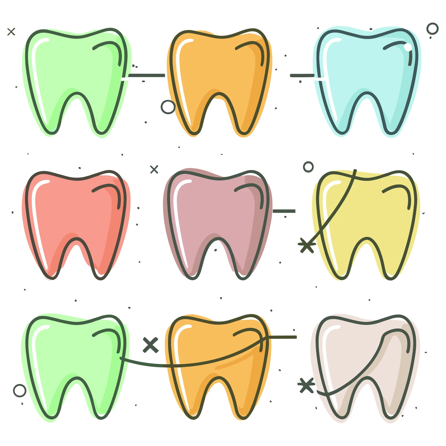 Teeth customizable icon set design #35047