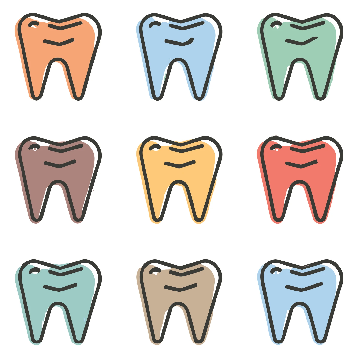 Teeth customizable icon set design #35048