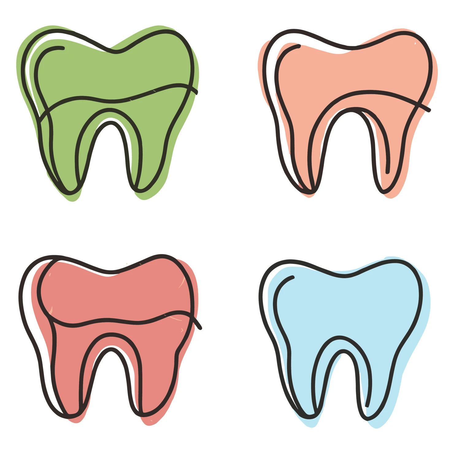 Teeth customizable icon set design #35049