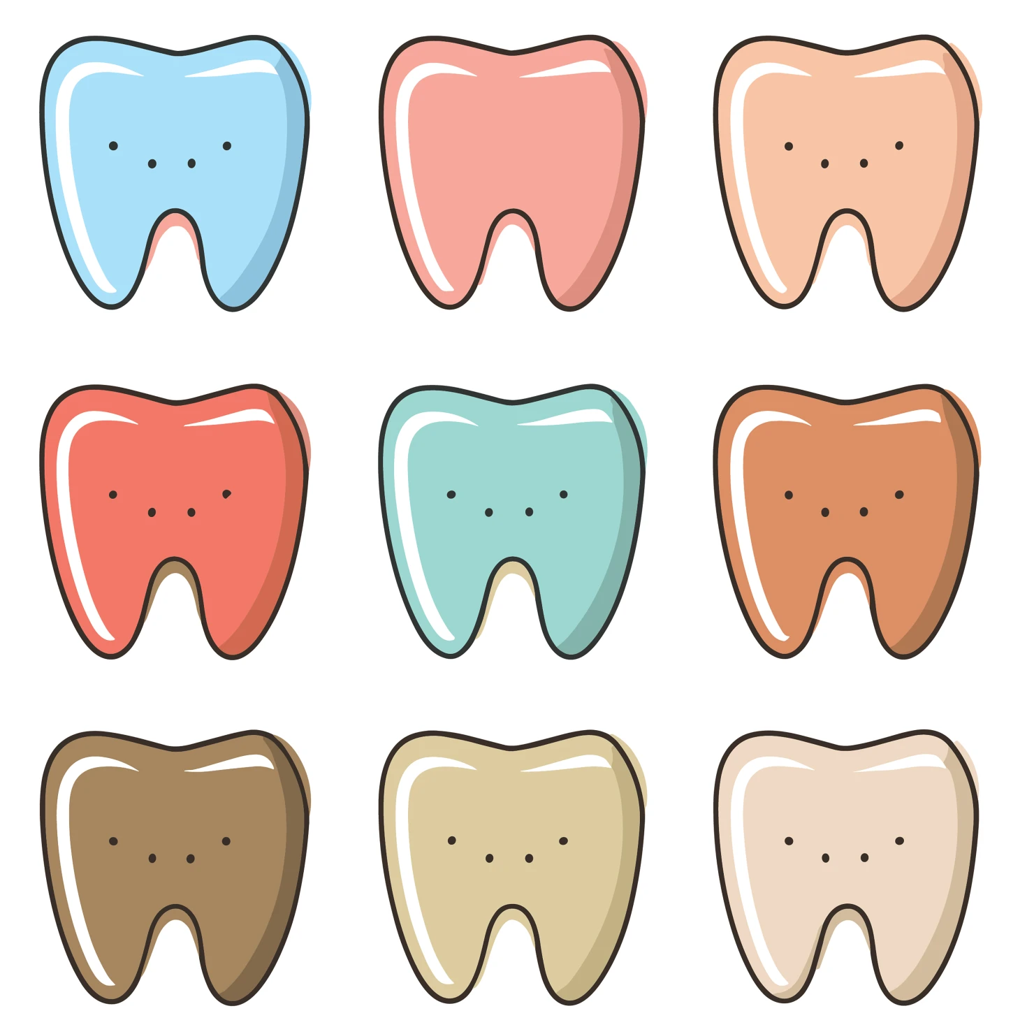 Teeth customizable icon set design #35050