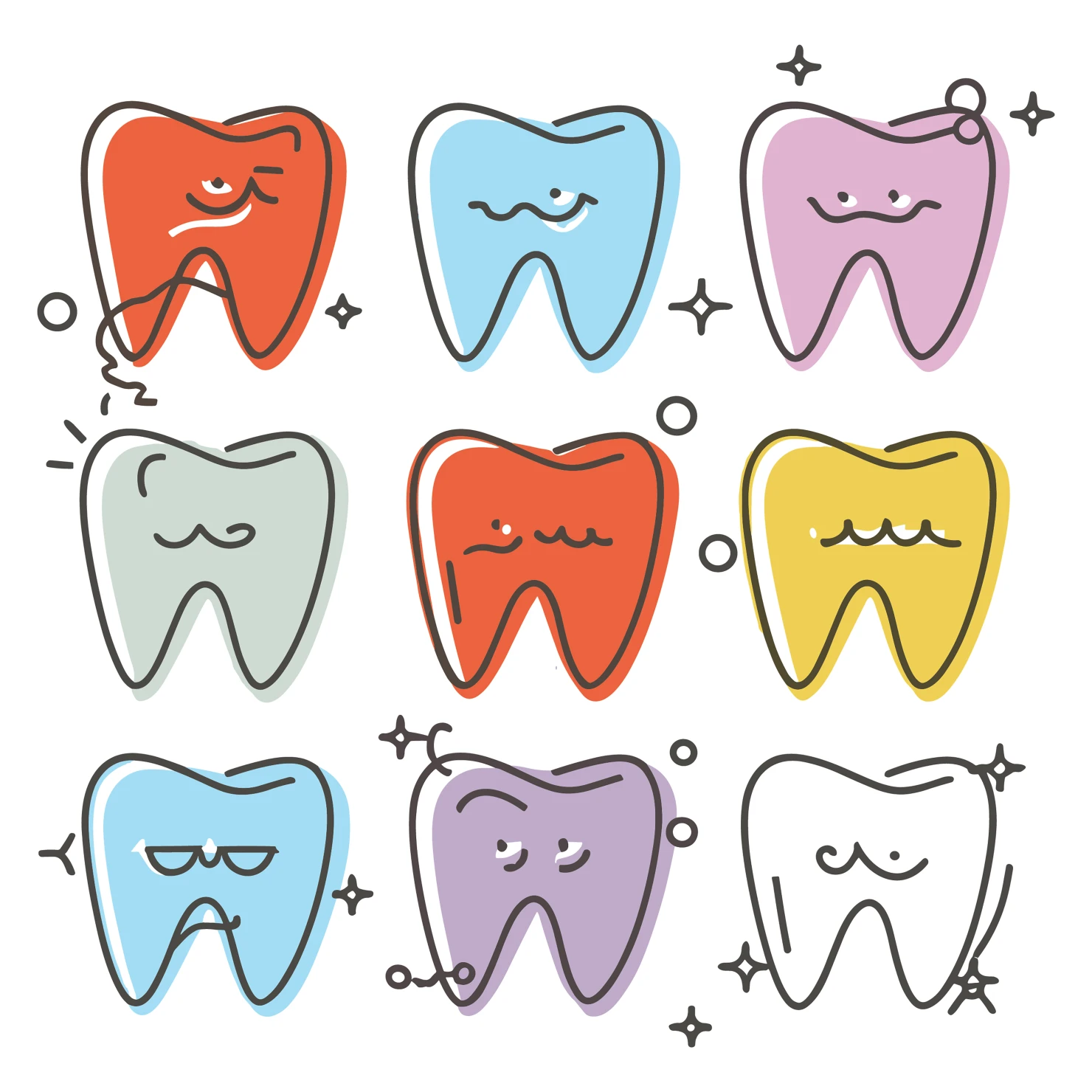 Teeth customizable icon set design #35053