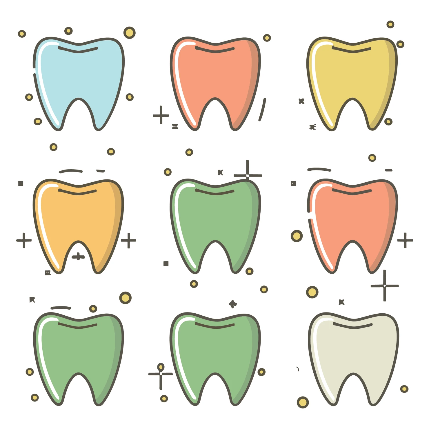 Teeth customizable icon set design #35055