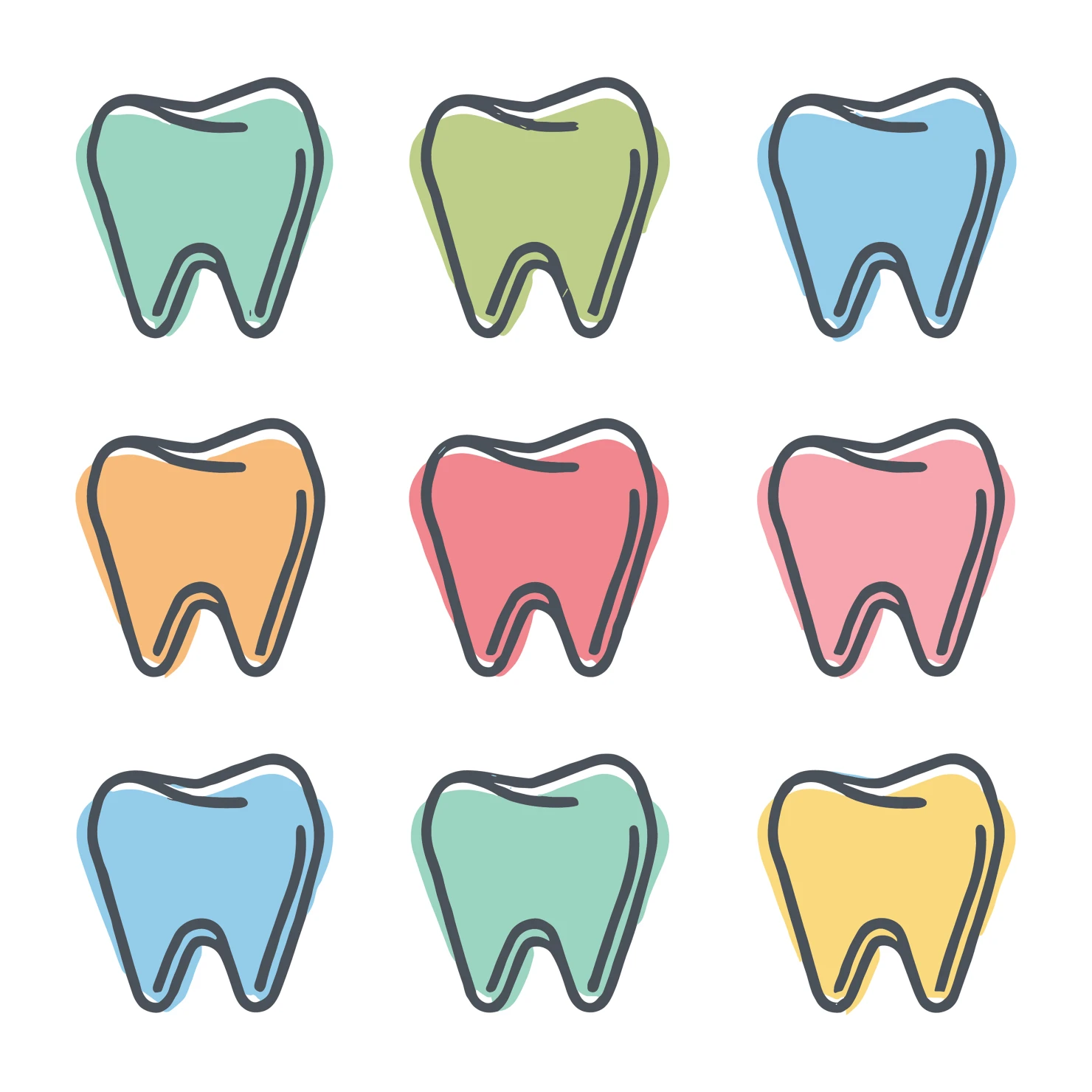 Teeth customizable icon set design #35056