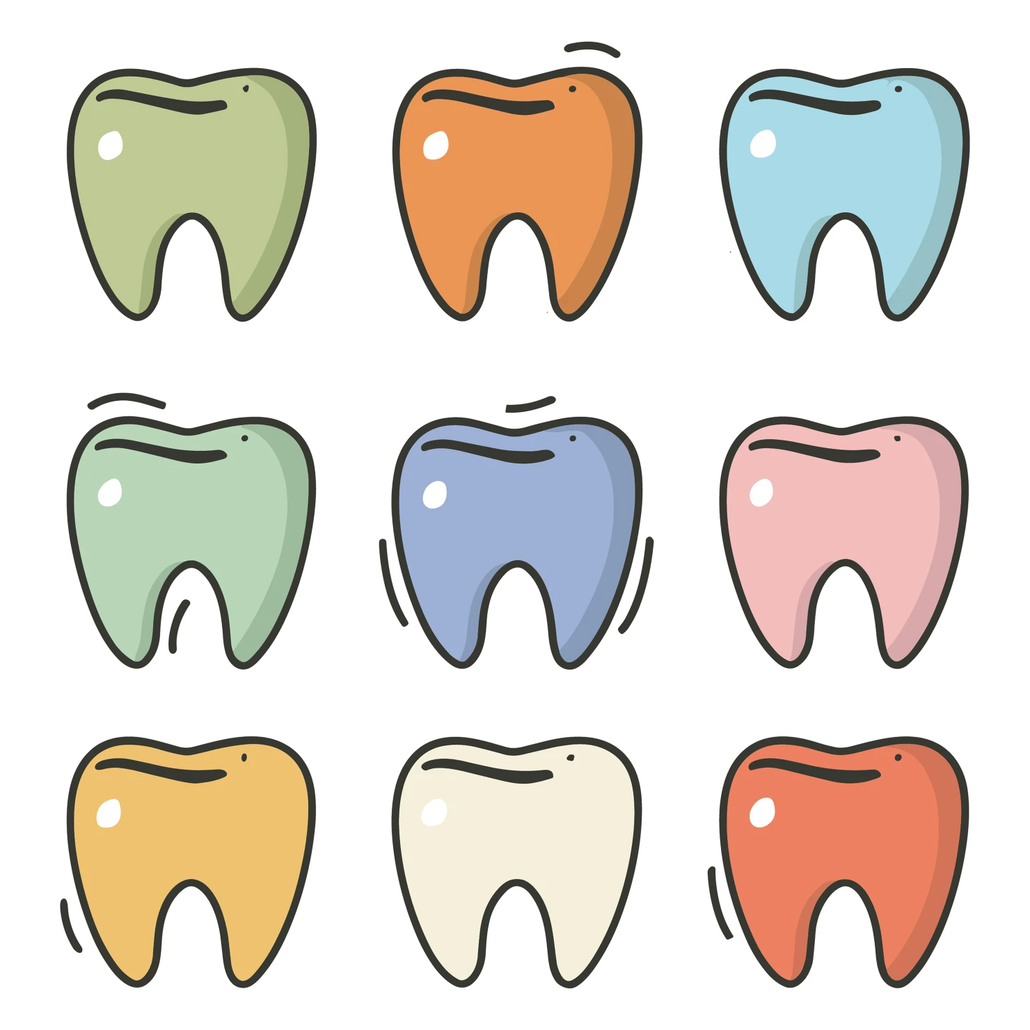 Teeth customizable icon set design #35057