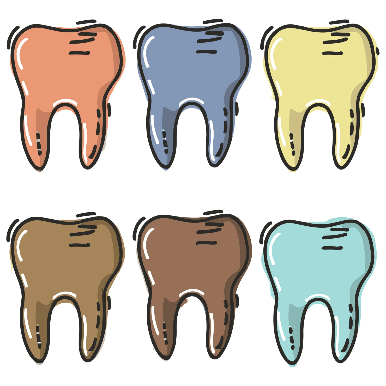 Teeth customizable icon set design #35058