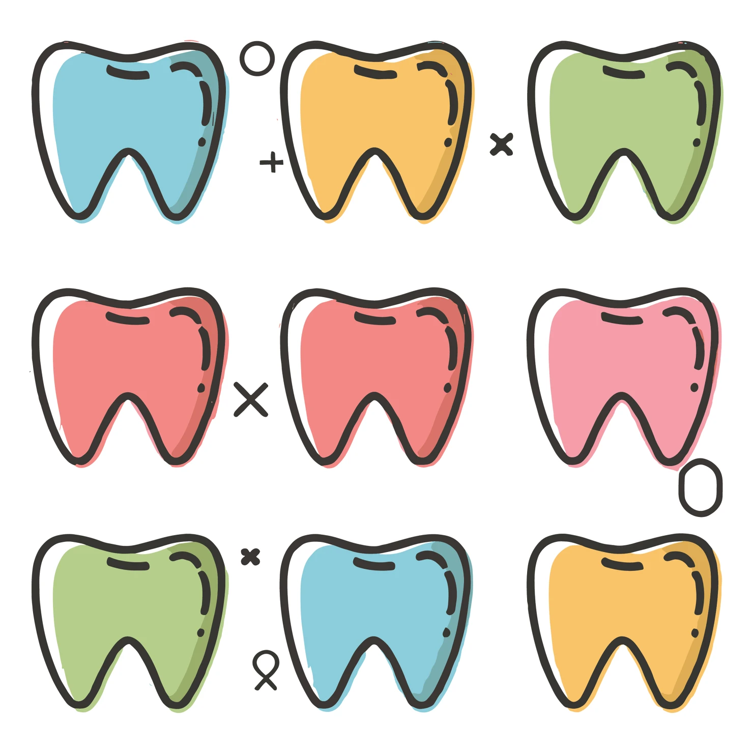 Teeth customizable icon set design #35061