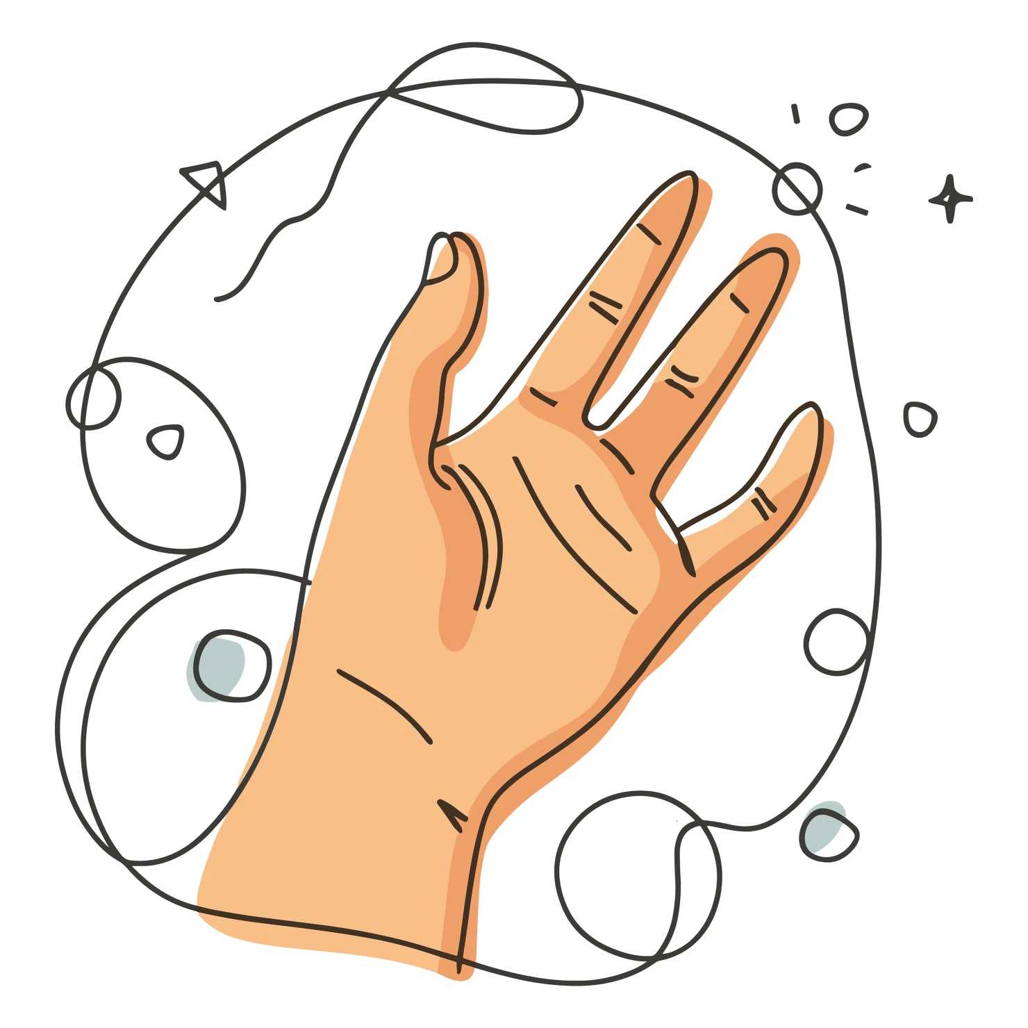 Hands customizable icon set design #35064
