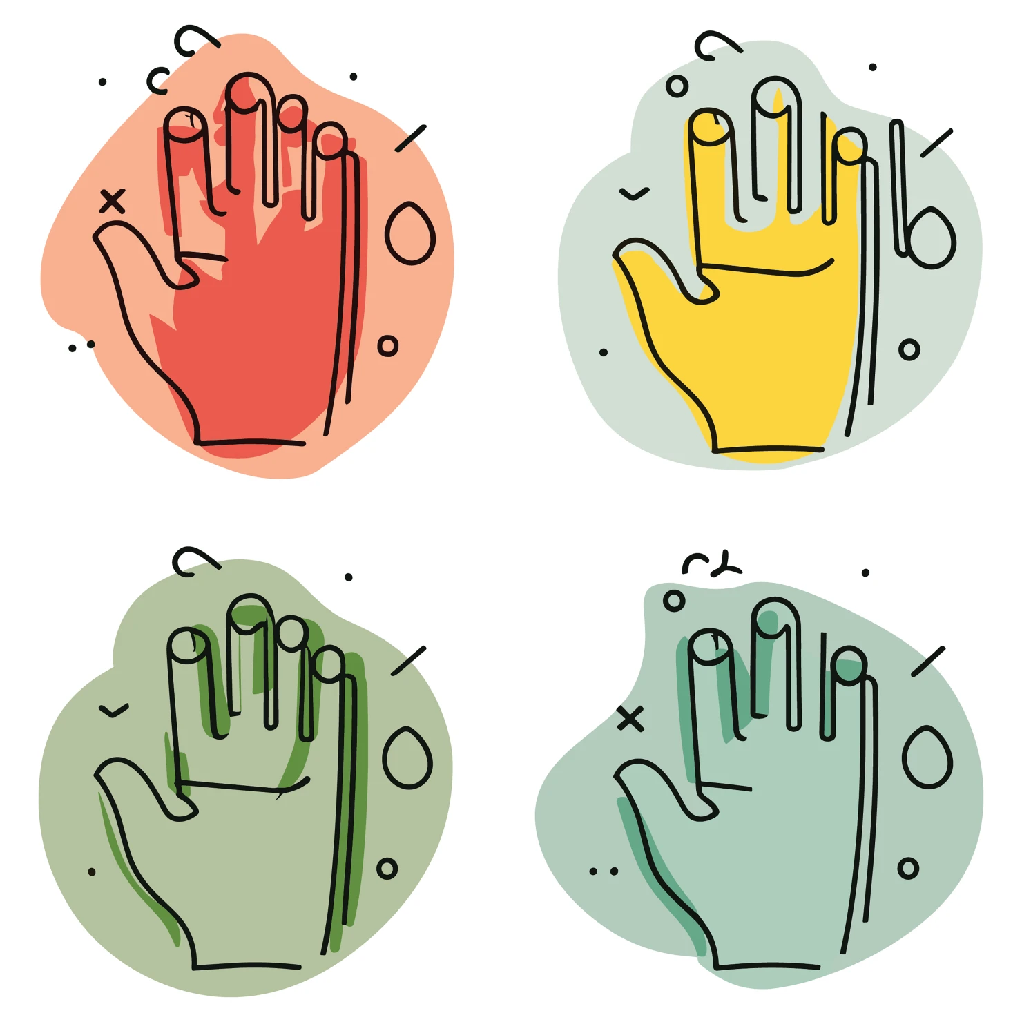 Hands customizable icon set design #35068