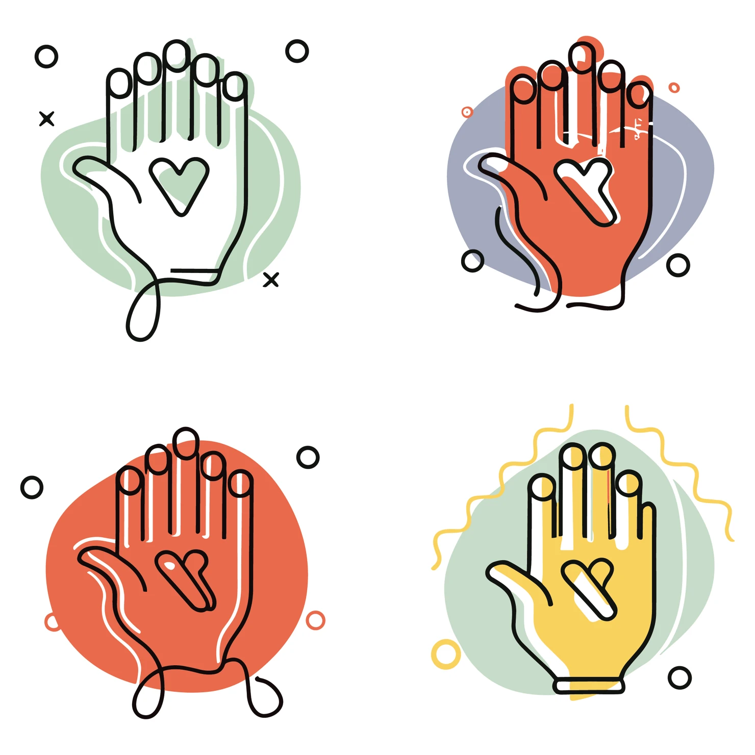 Hands customizable icon set design #35071