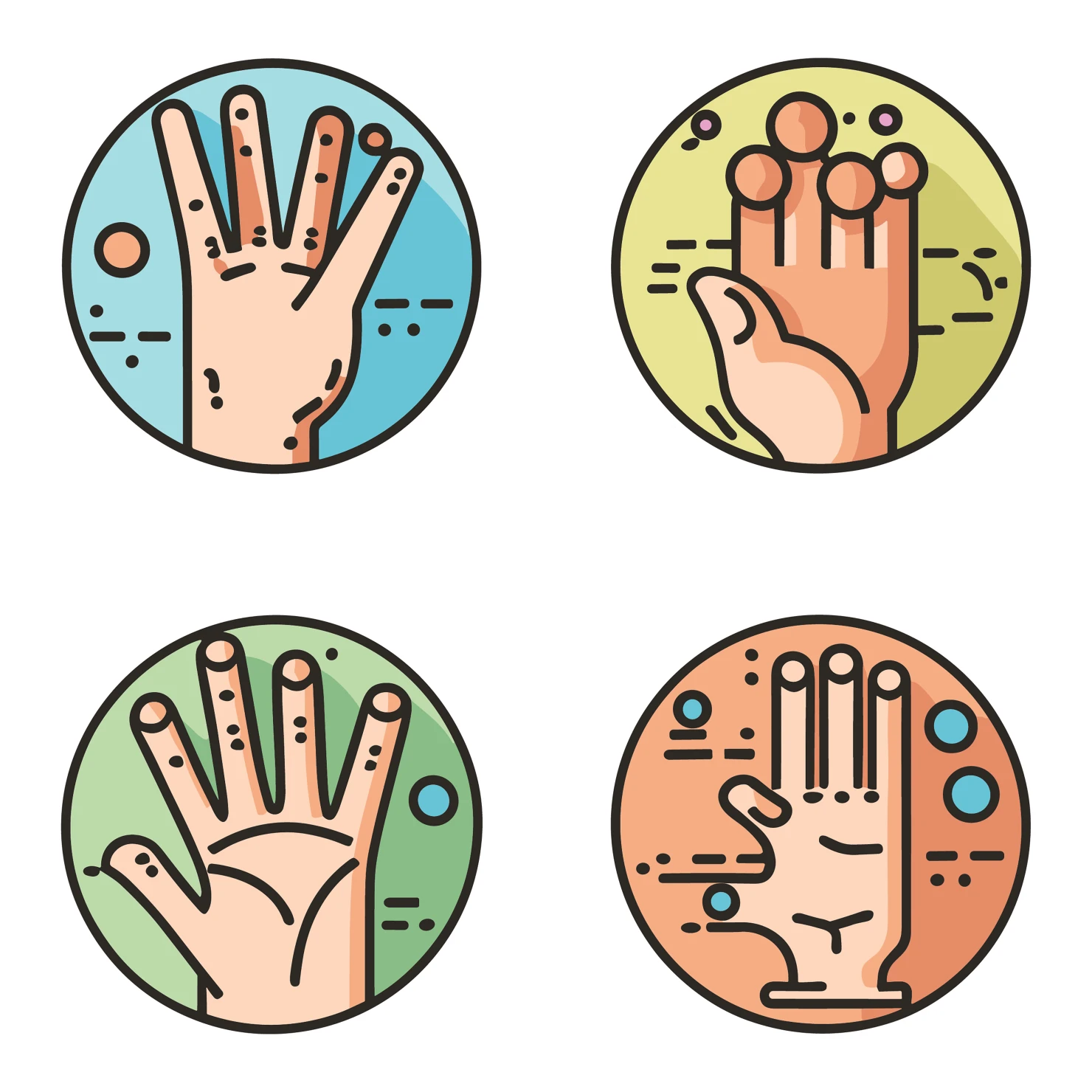 Hands customizable icon set design #35073