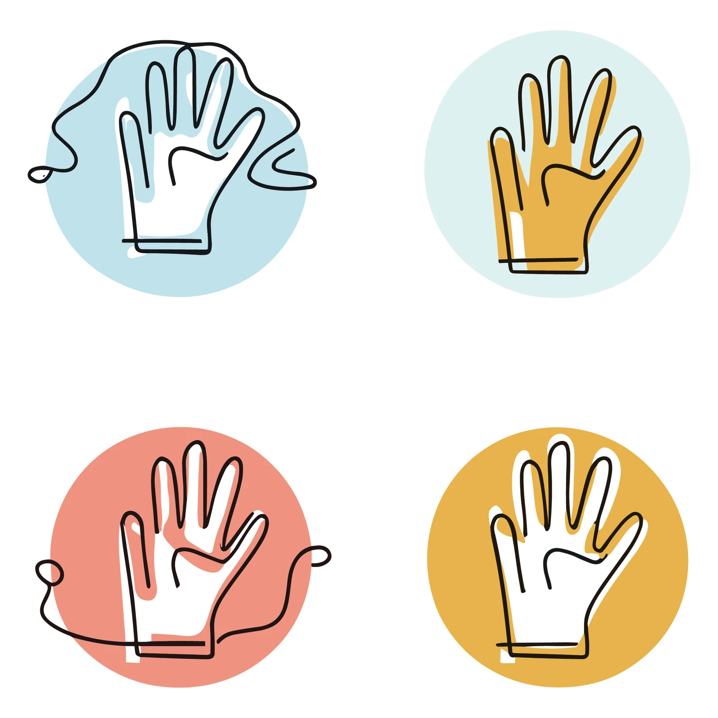 Hands customizable icon set design #35074