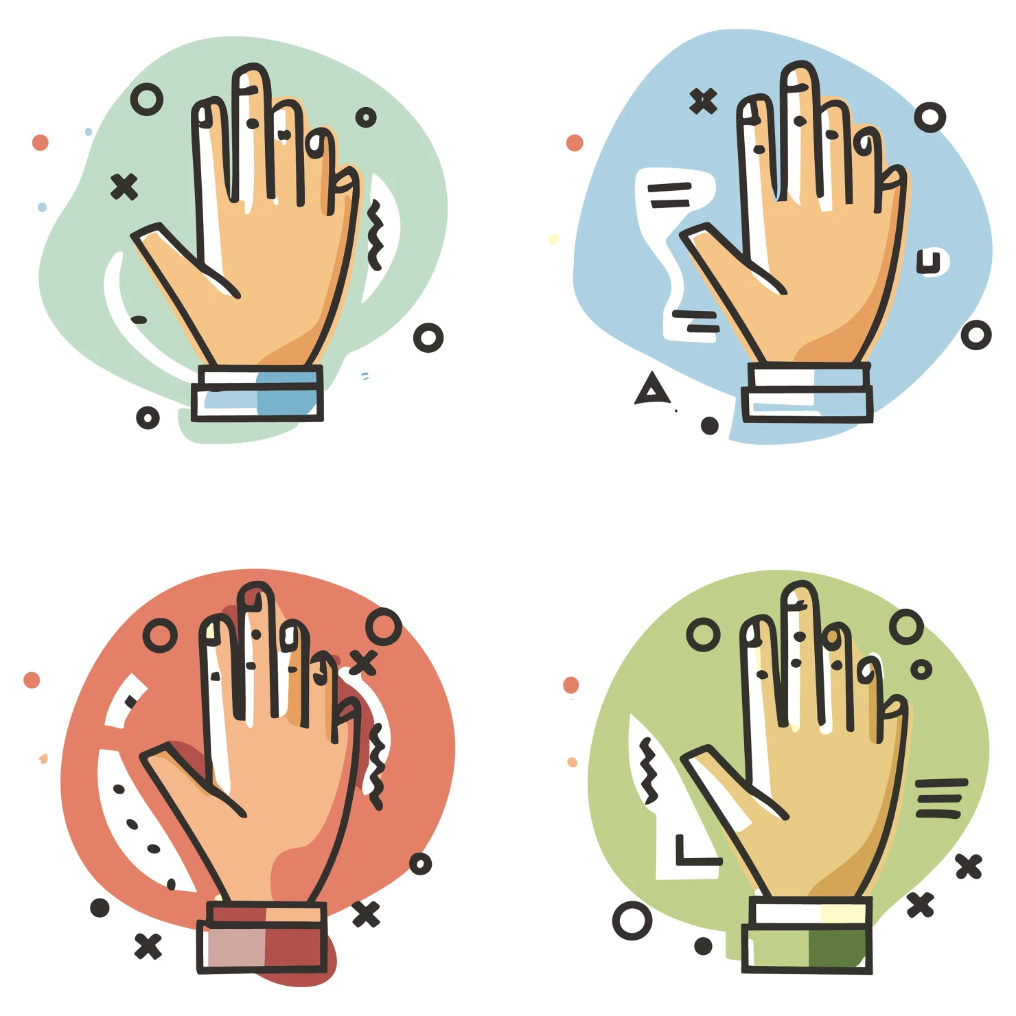 Hands customizable icon set design #35076