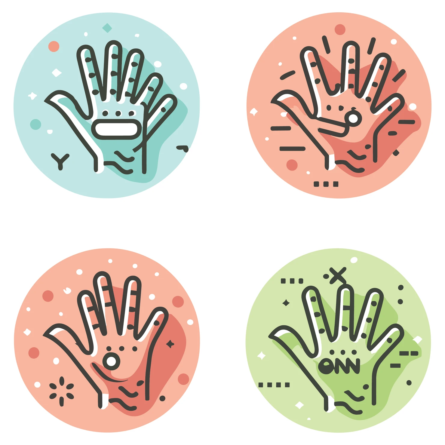 Hands customizable icon set design #35077