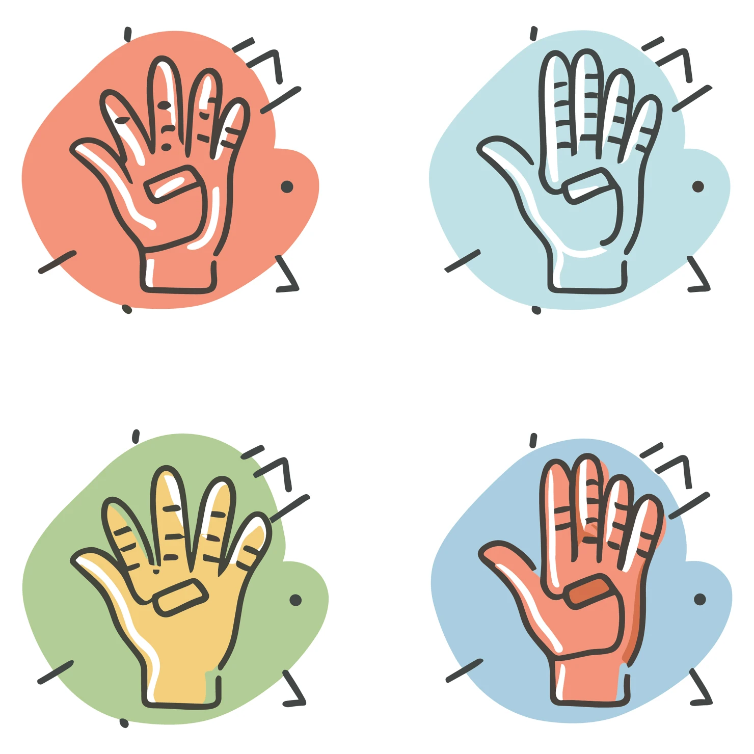 Hands customizable icon set design #35079