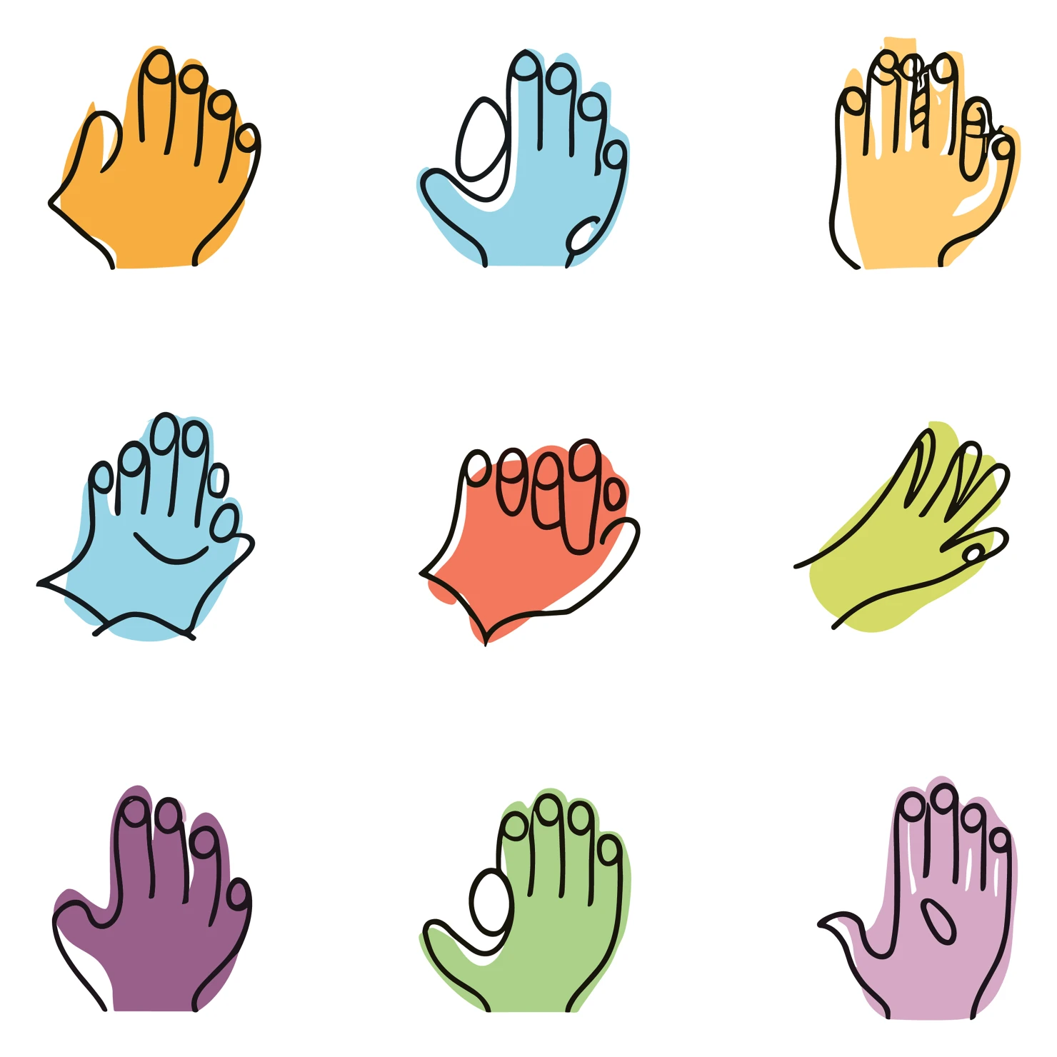 Hands customizable icon set design #35080