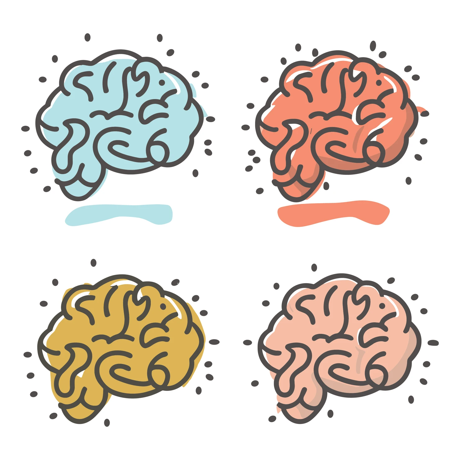 Brain customizable icon set design #35098