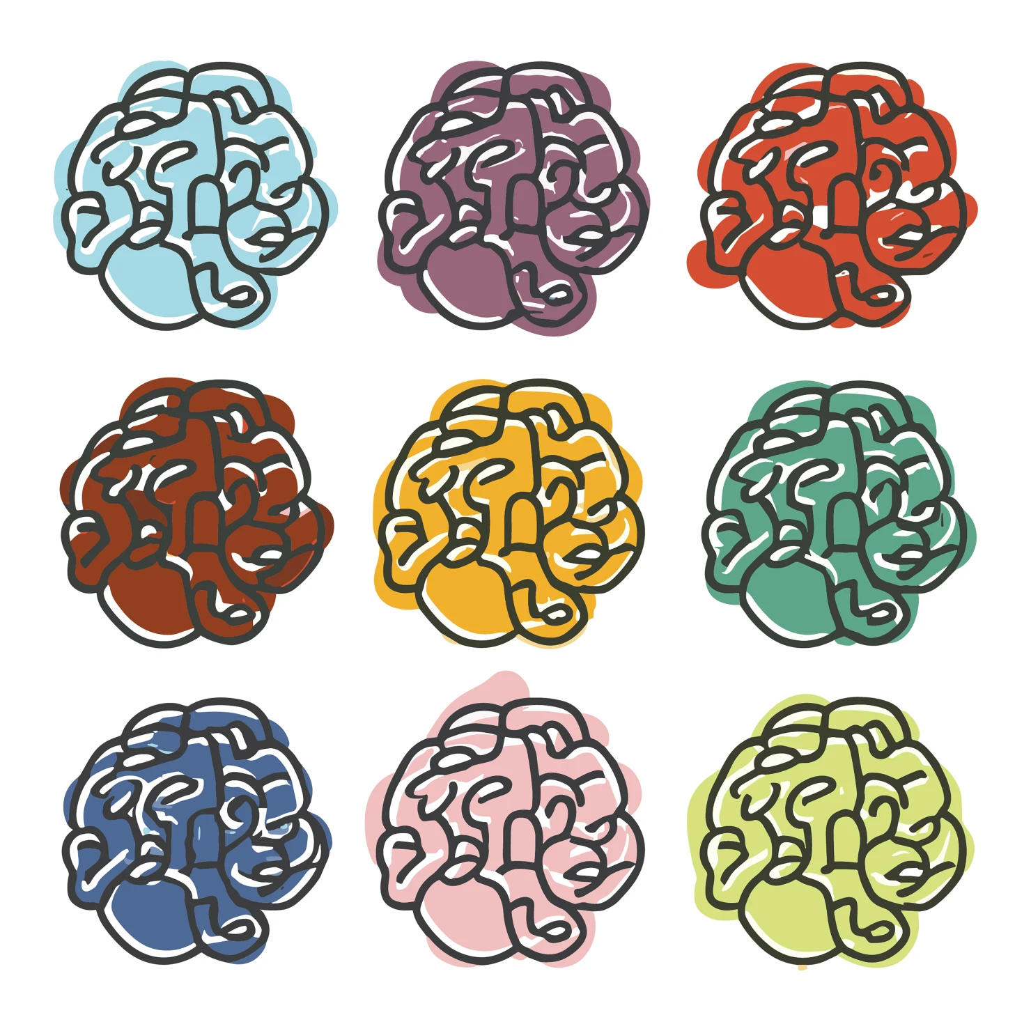 Brain customizable icon set design #35100