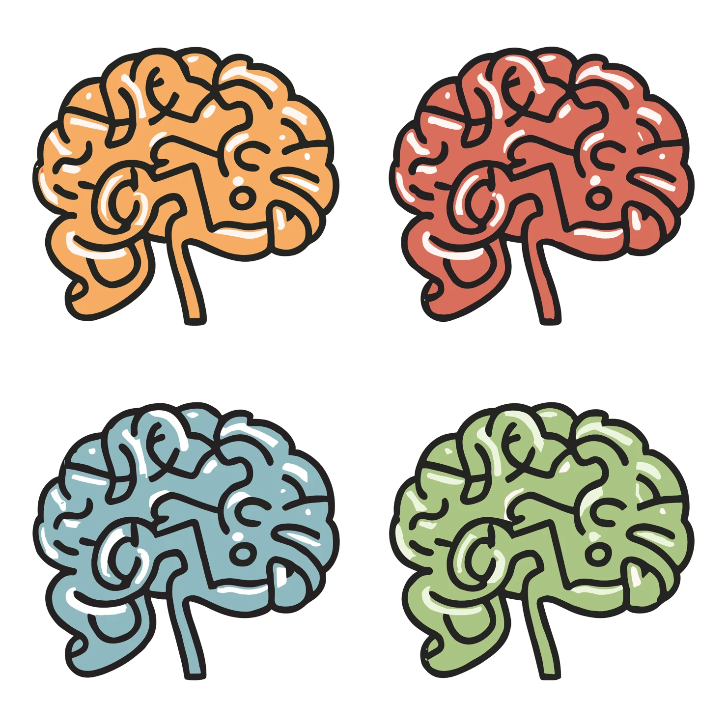 Brain customizable icon set design #35101