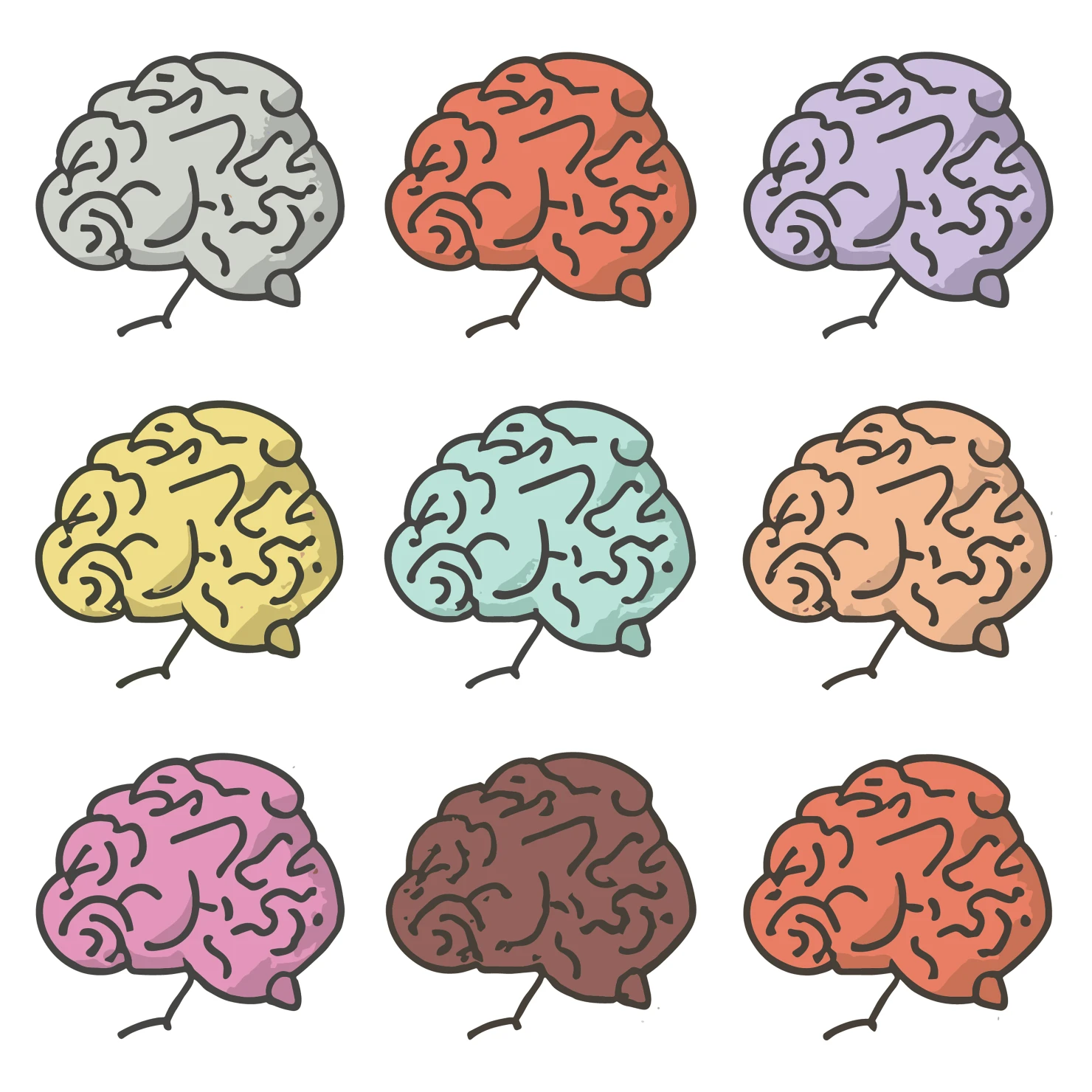 Brain customizable icon set design #35102