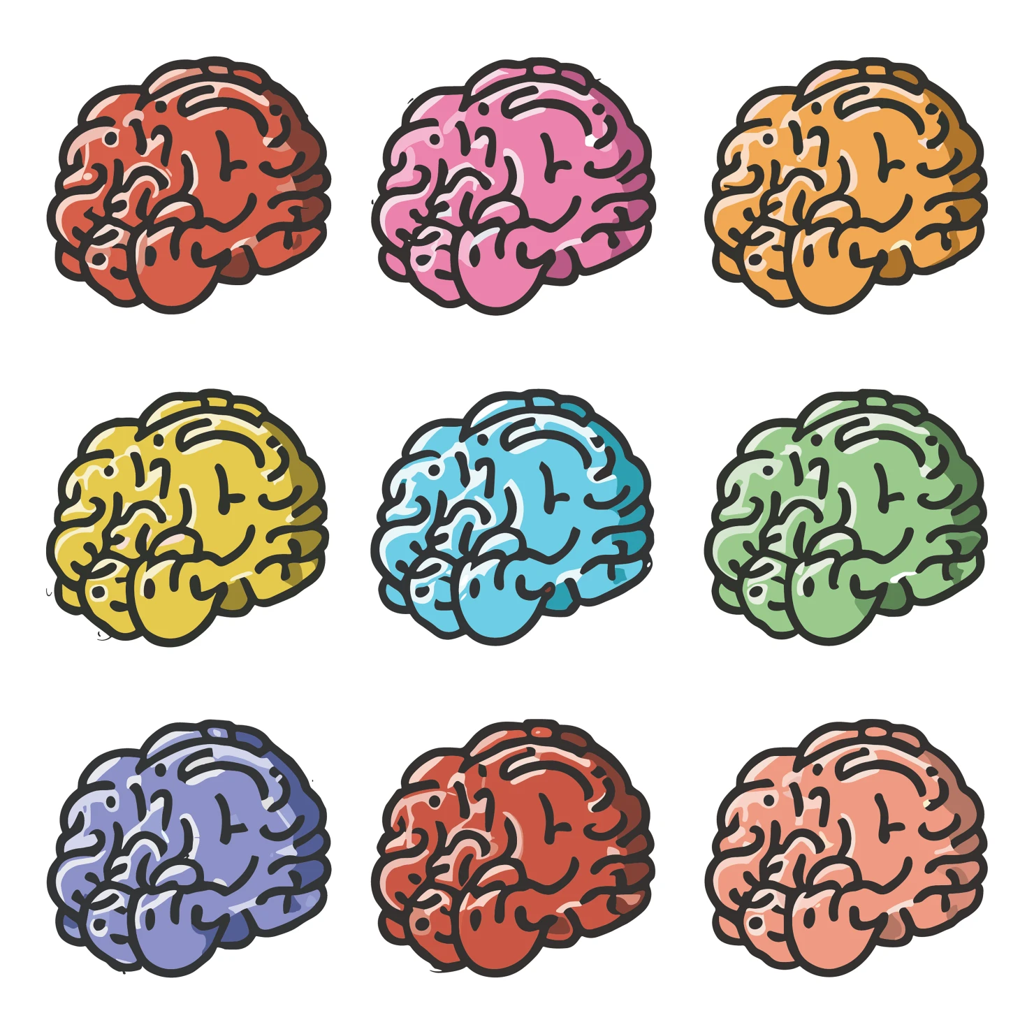 Brain customizable icon set design #35103
