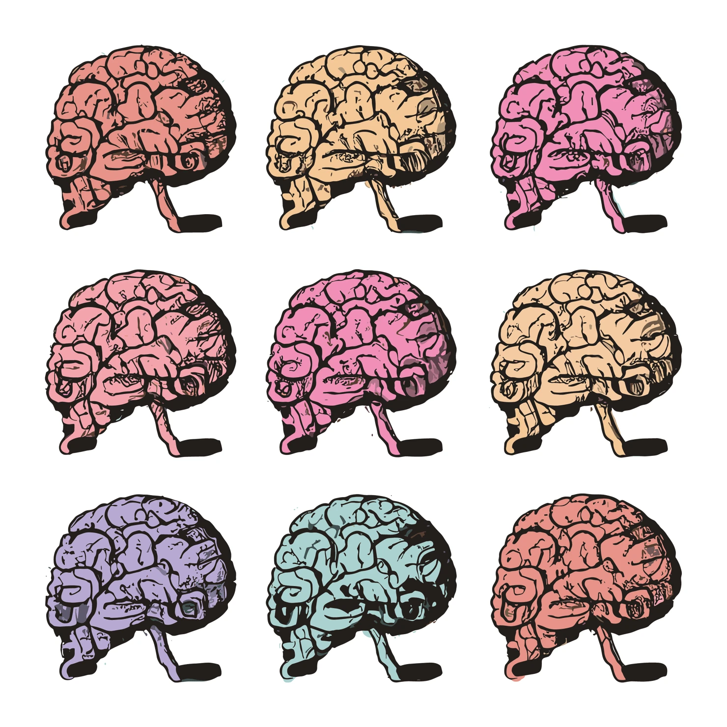 Brain customizable icon set design #35104