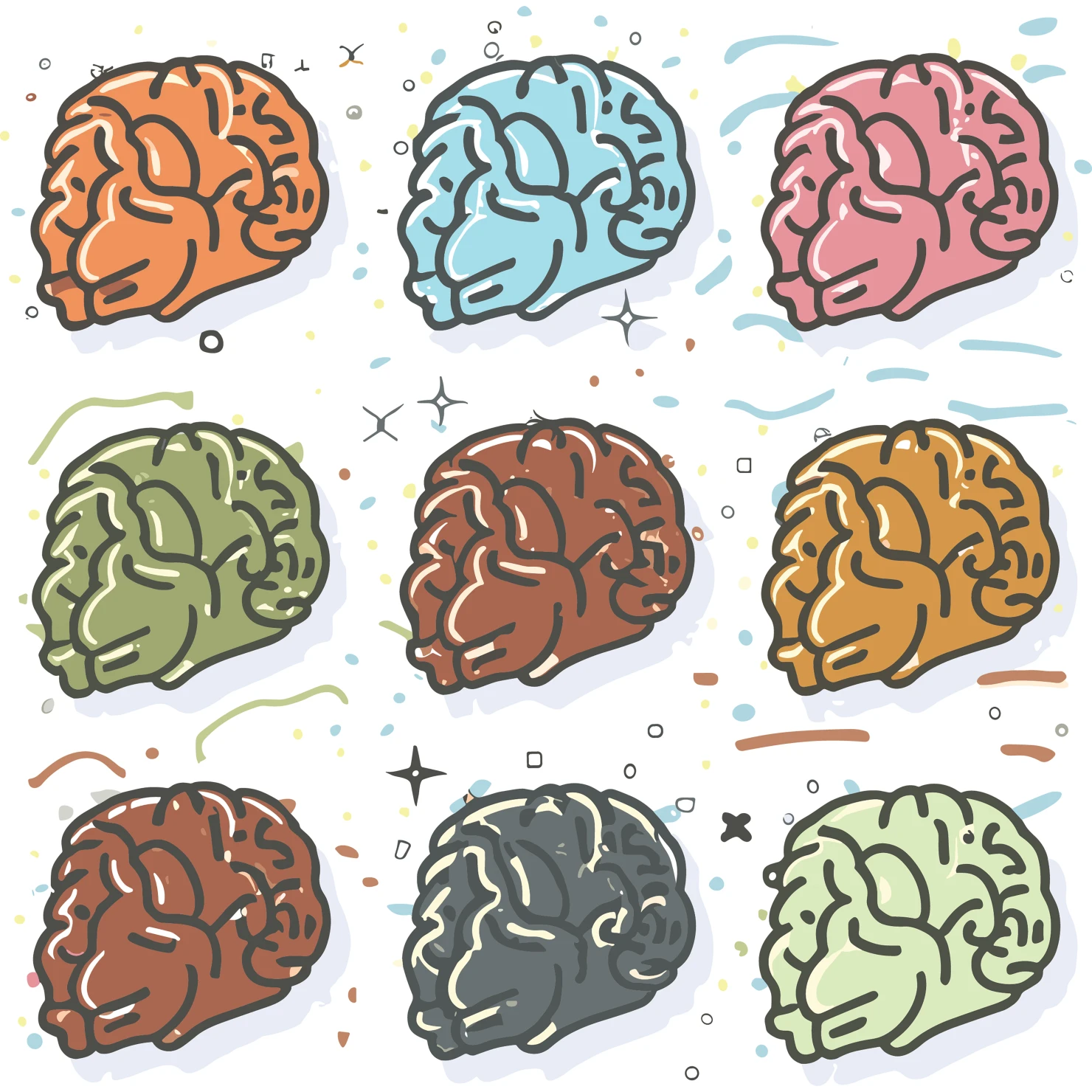 Brain customizable icon set design #35105