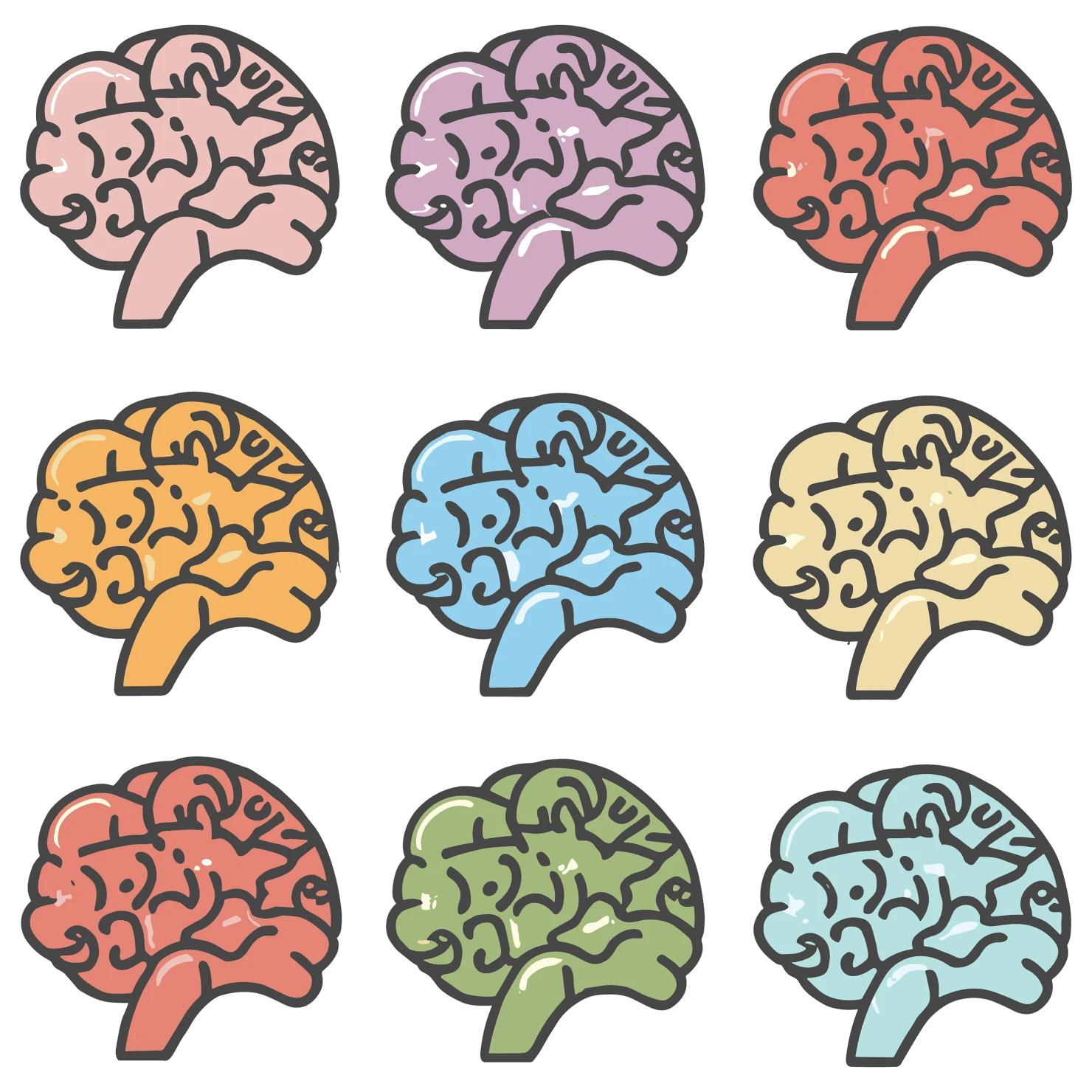 Brain customizable icon set design #35106