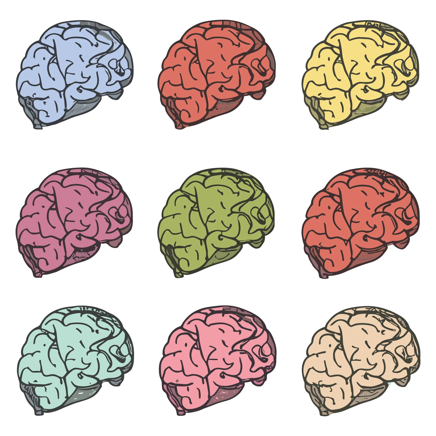 Brain customizable icon set design #35107