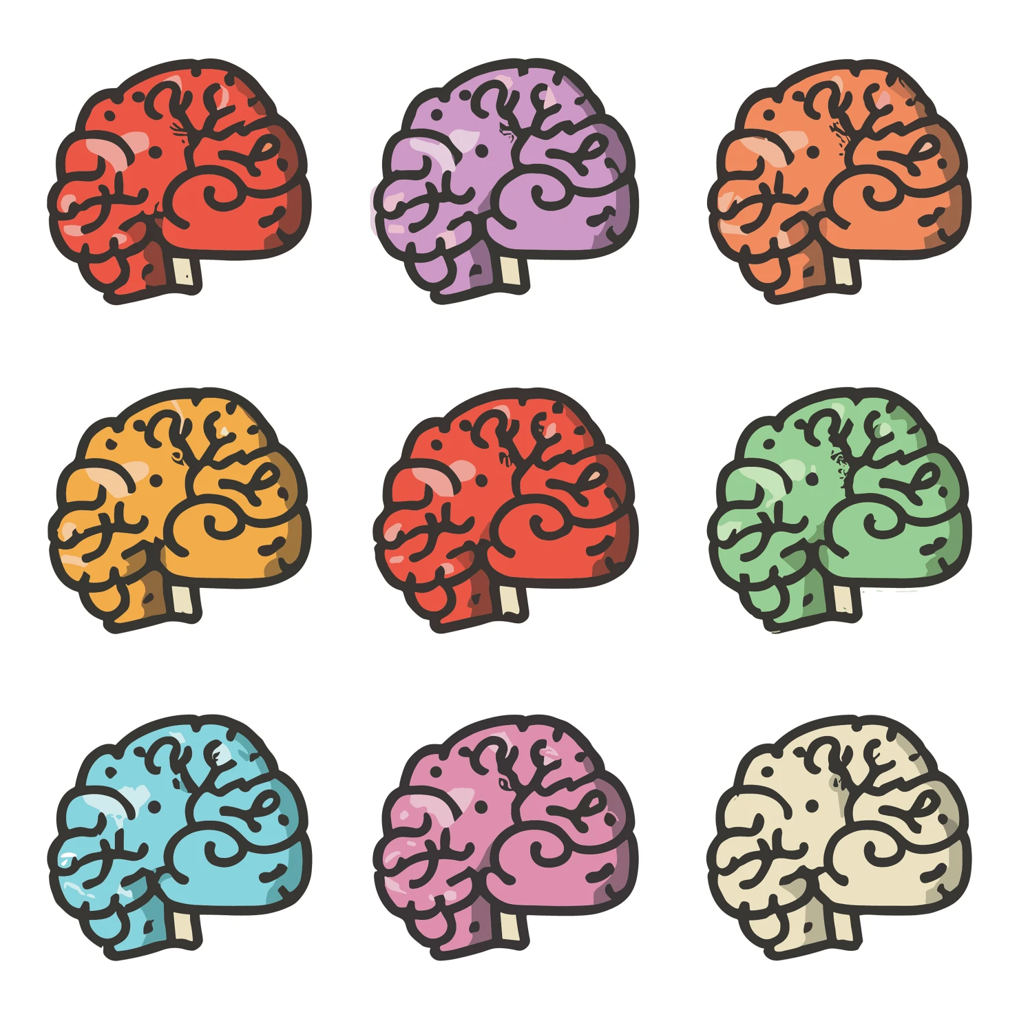 Brain customizable icon set design #35108