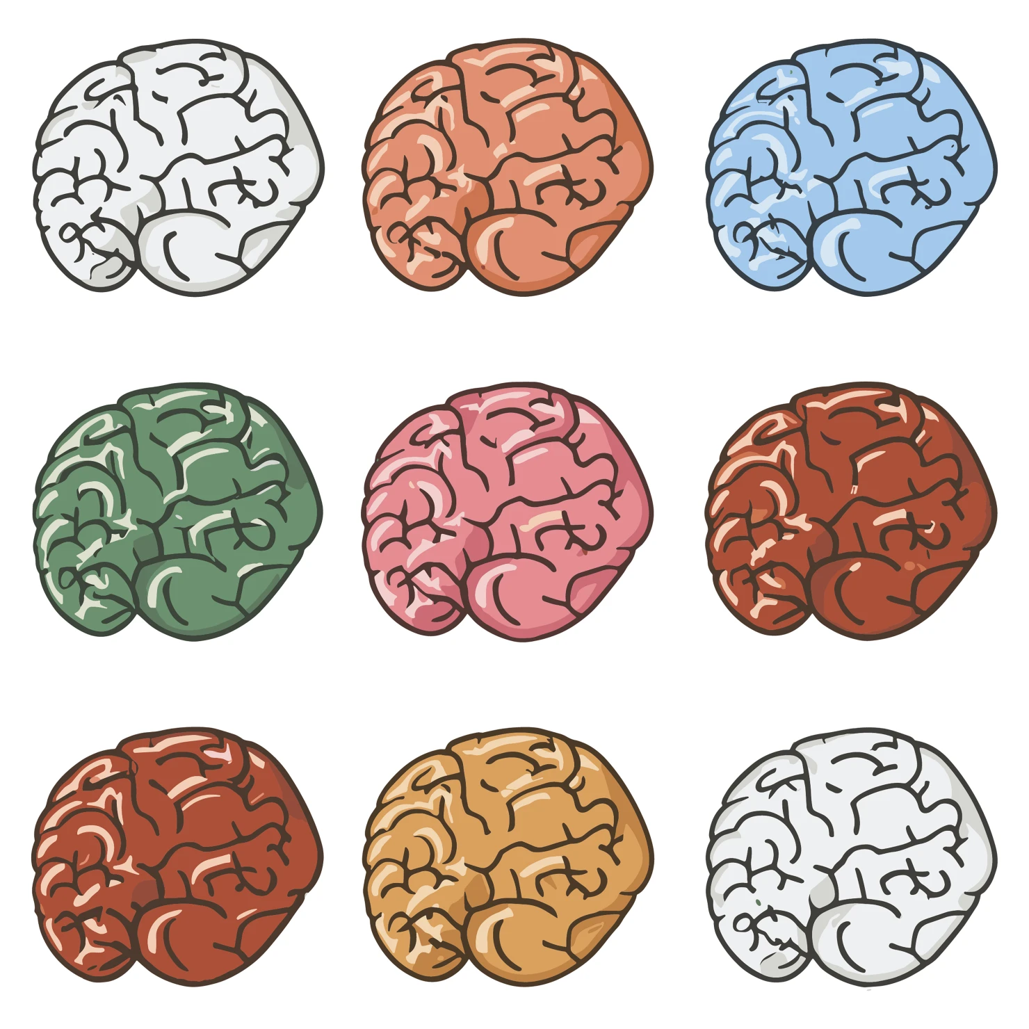 Brain customizable icon set design #35109
