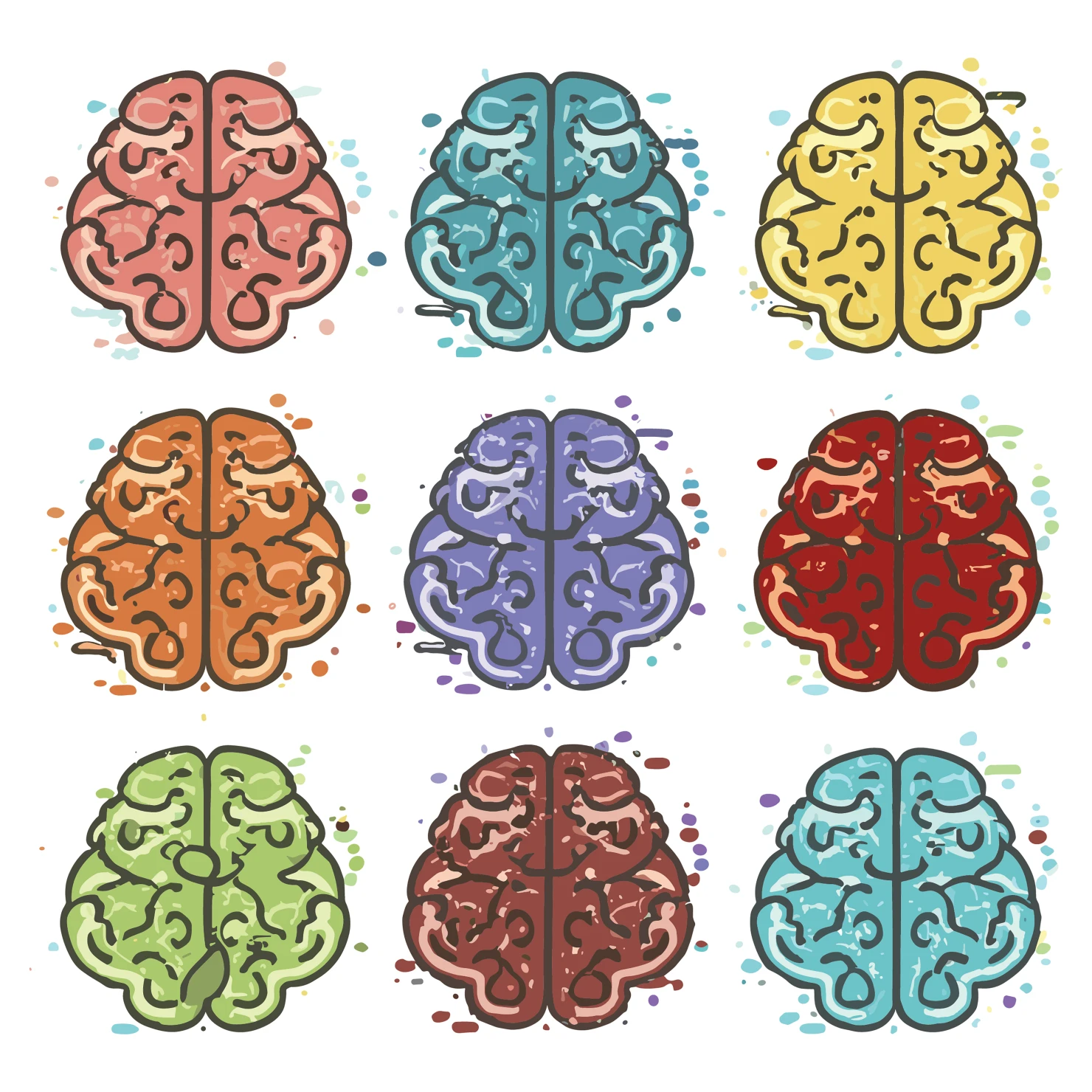 Brain customizable icon set design #35110