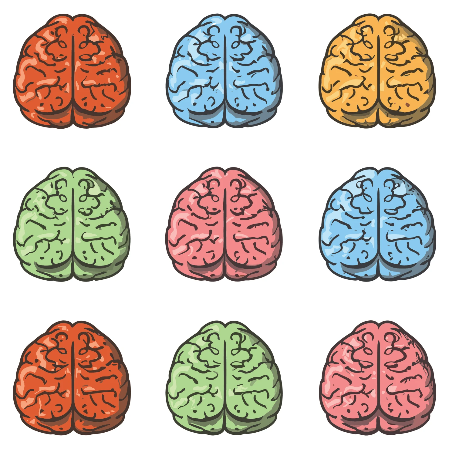 Brain customizable icon set design #35111