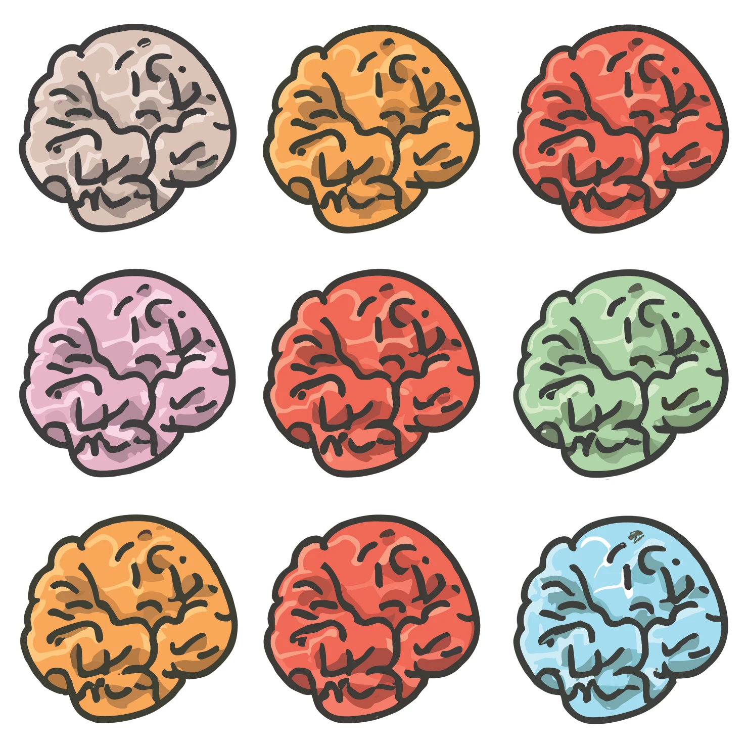 Brain customizable icon set design #35112
