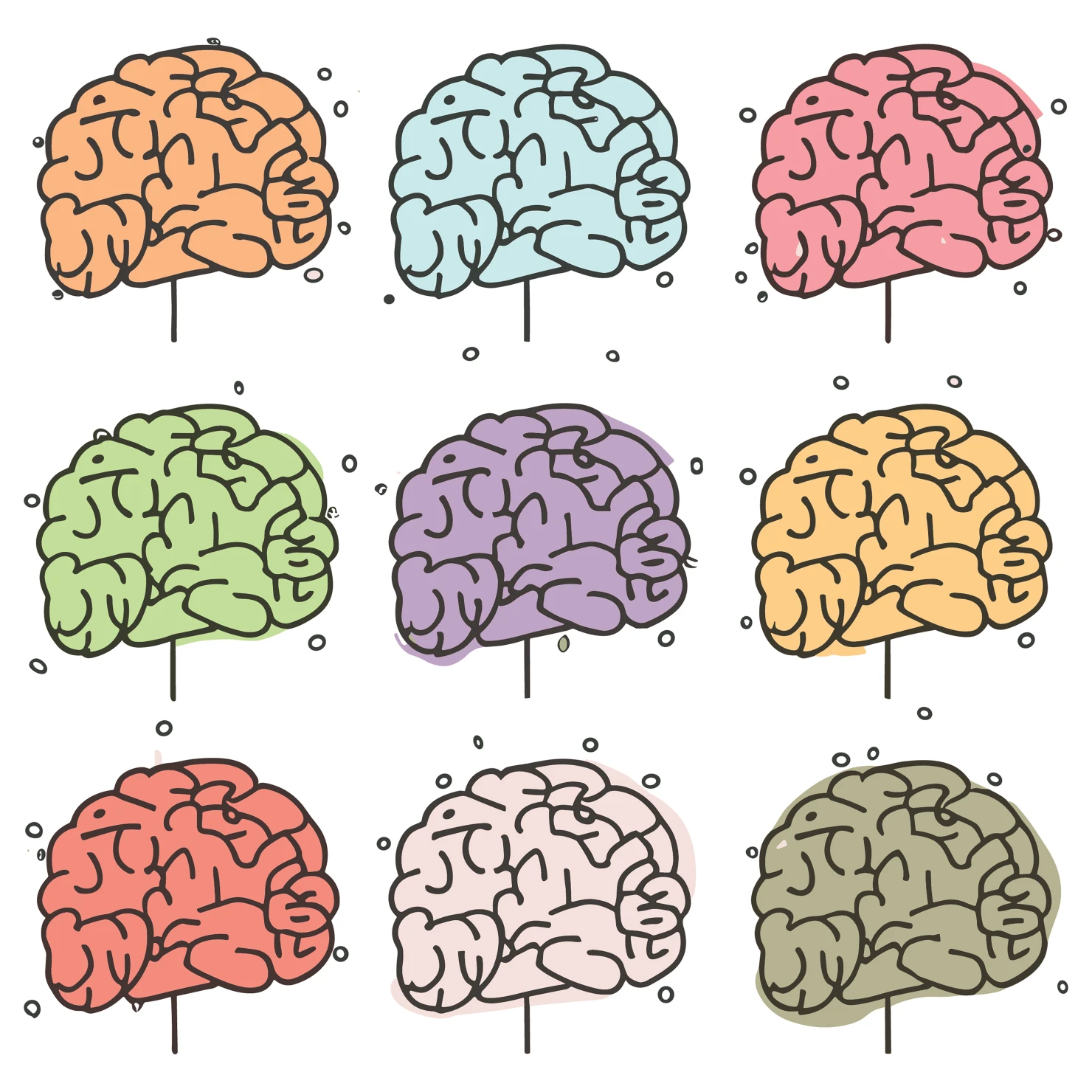 Brain customizable icon set design #35114