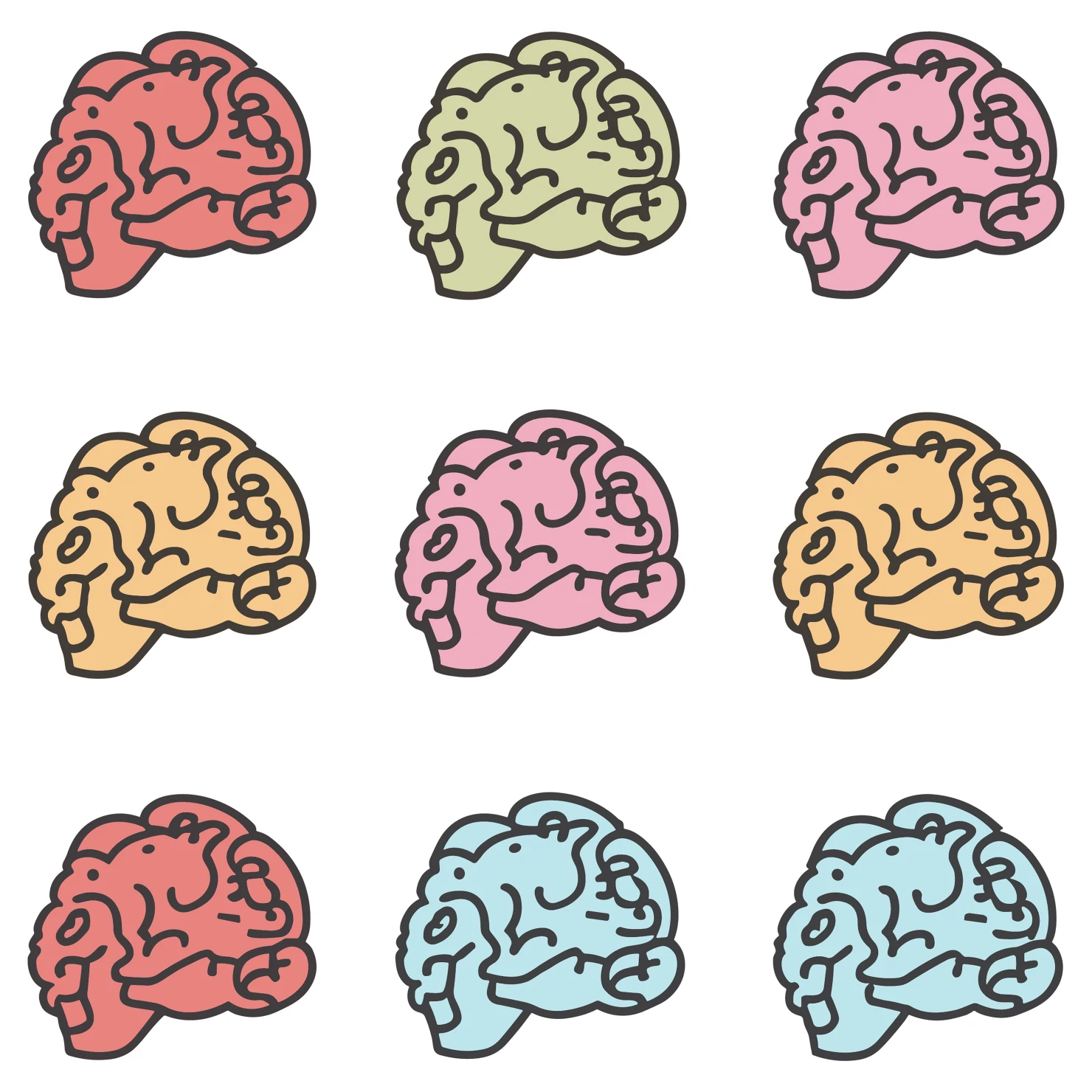 Brain customizable icon set design #35116