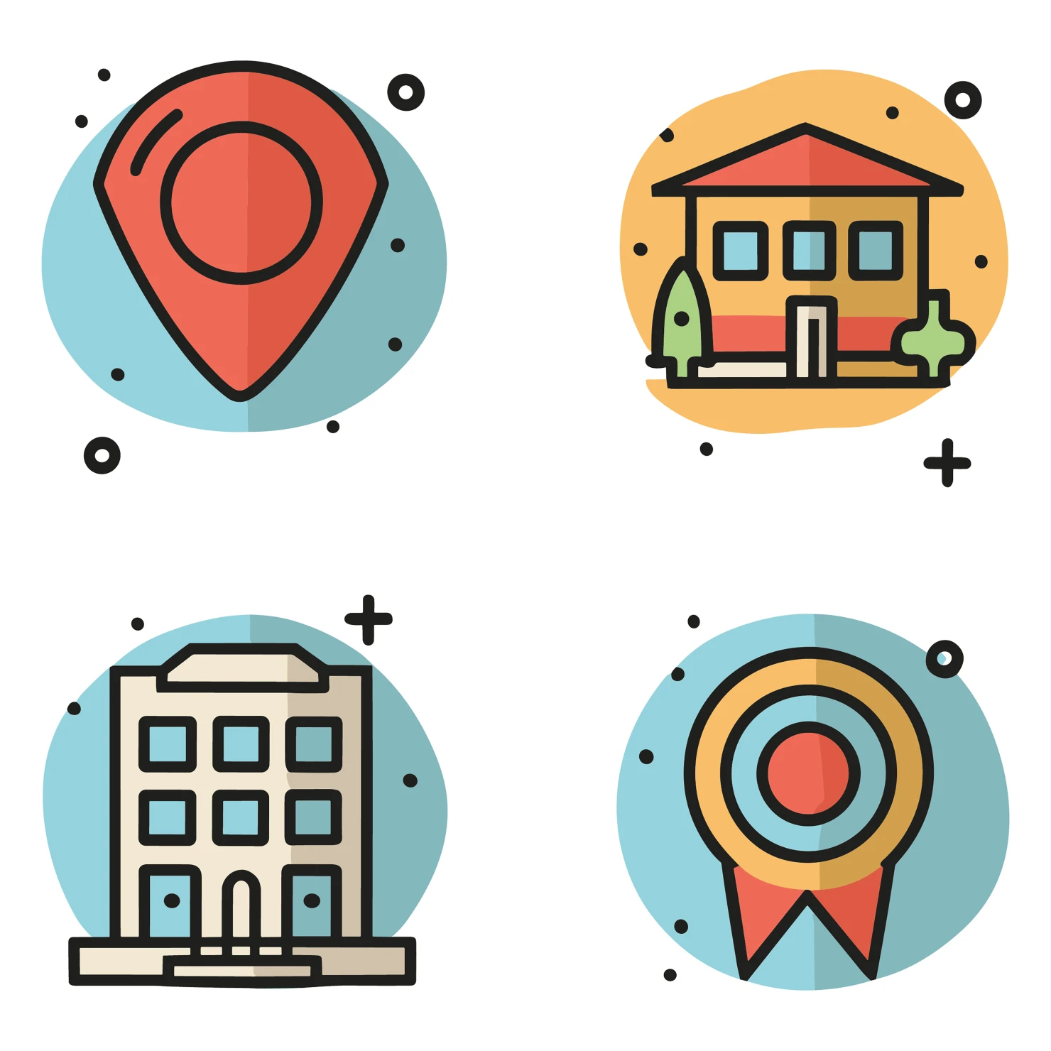 Location customizable icon set design #35119