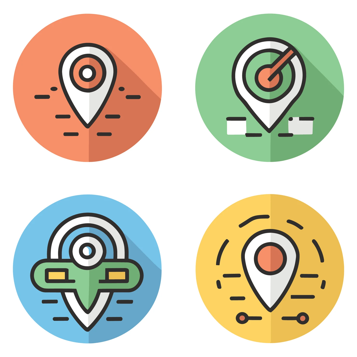 Location customizable icon set design #35120