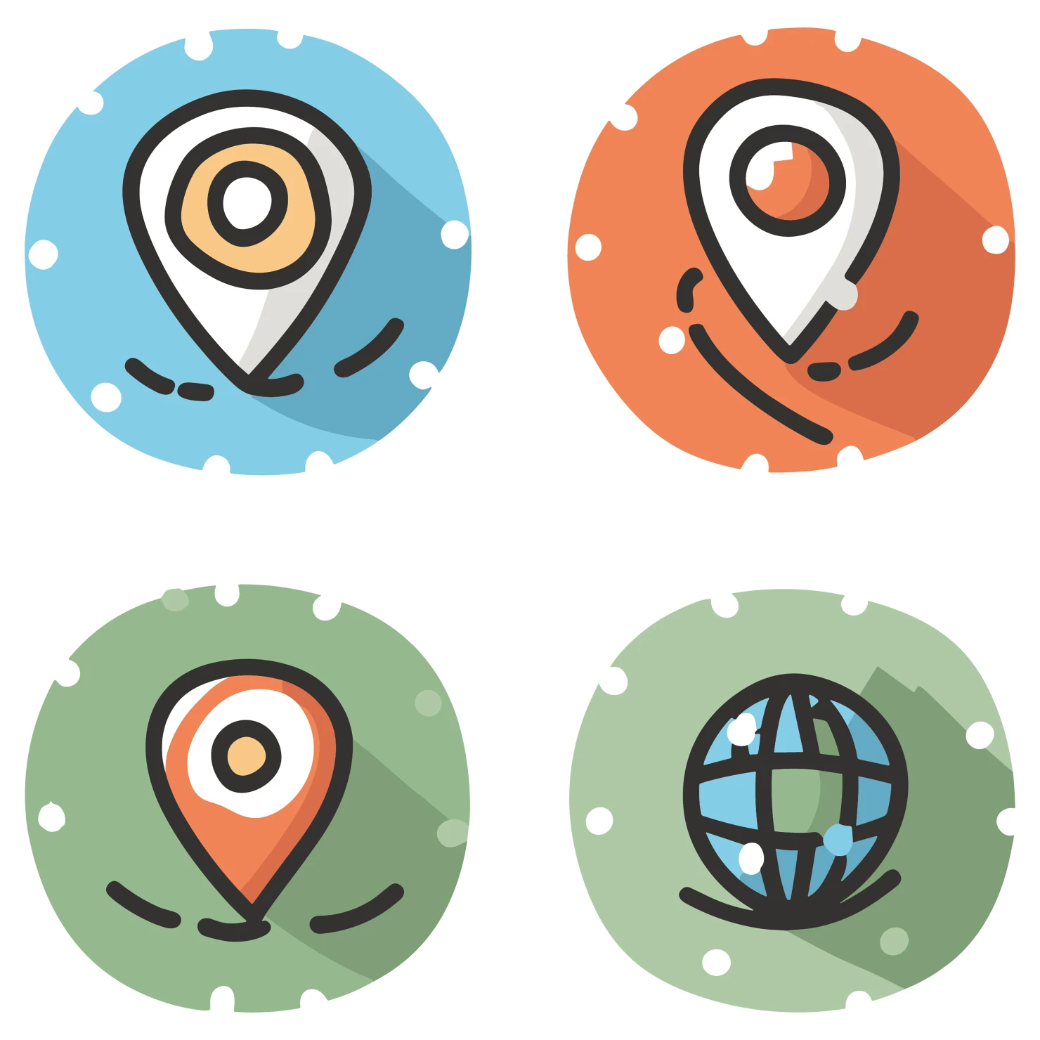 Location customizable icon set design #35121
