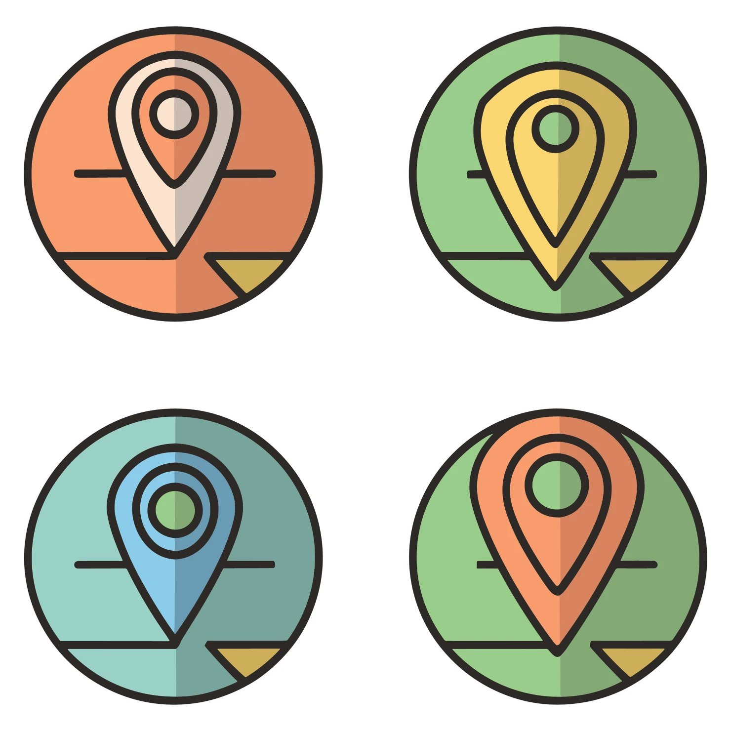 Location customizable icon set design #35122
