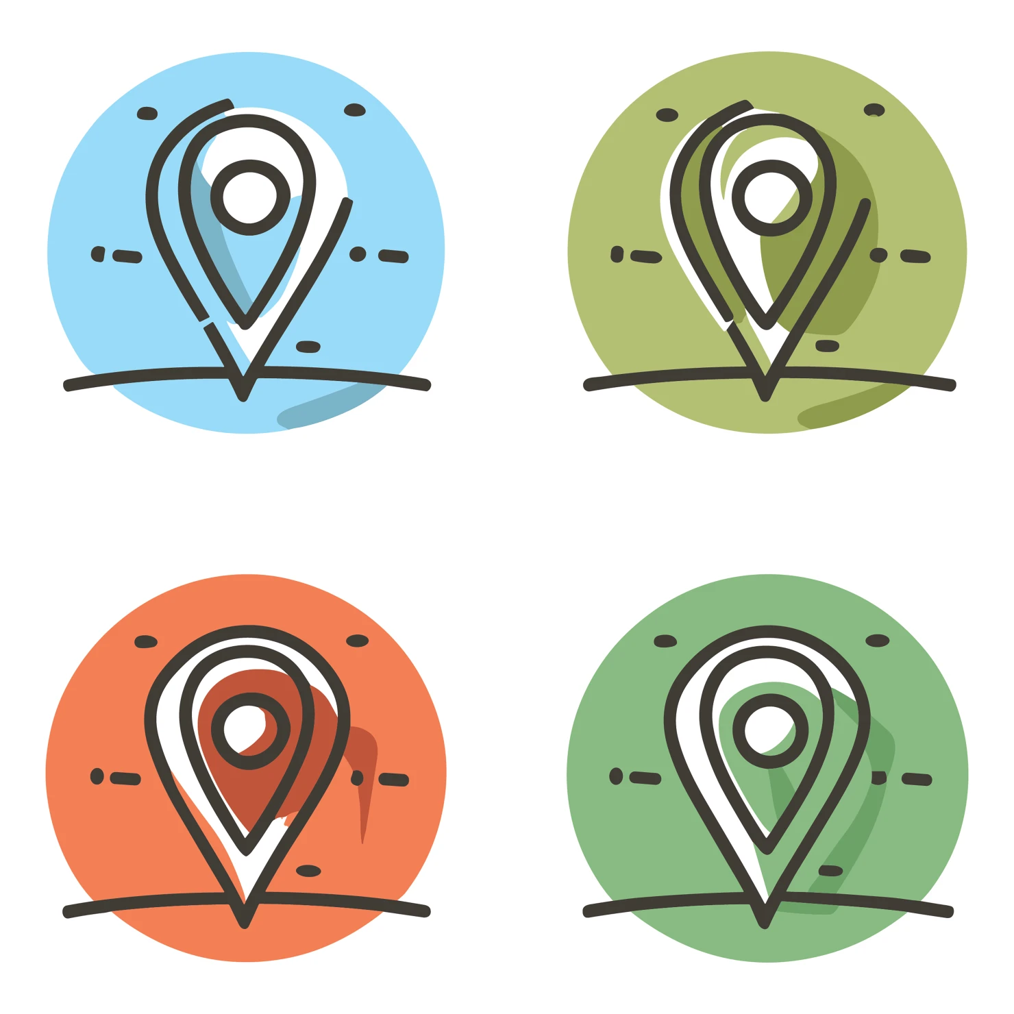 Location customizable icon set design #35123
