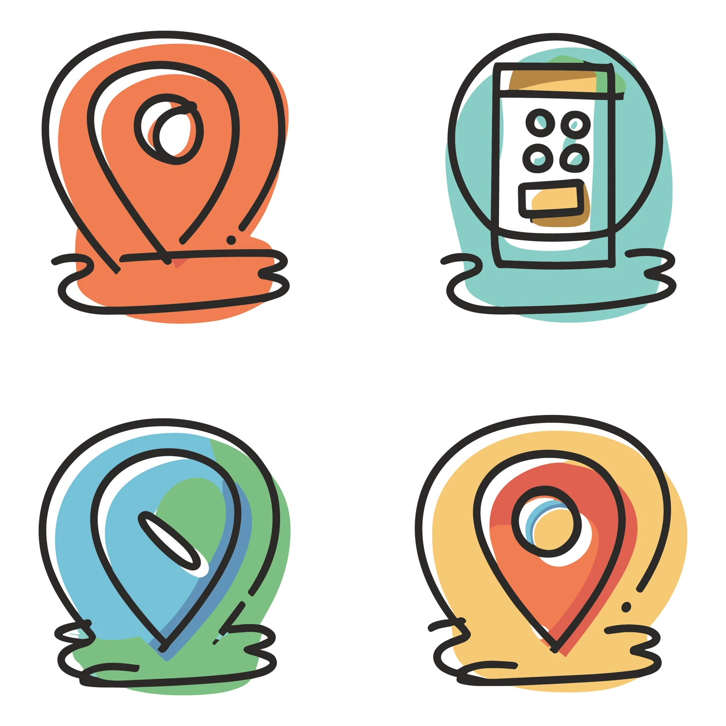 Location customizable icon set design #35124