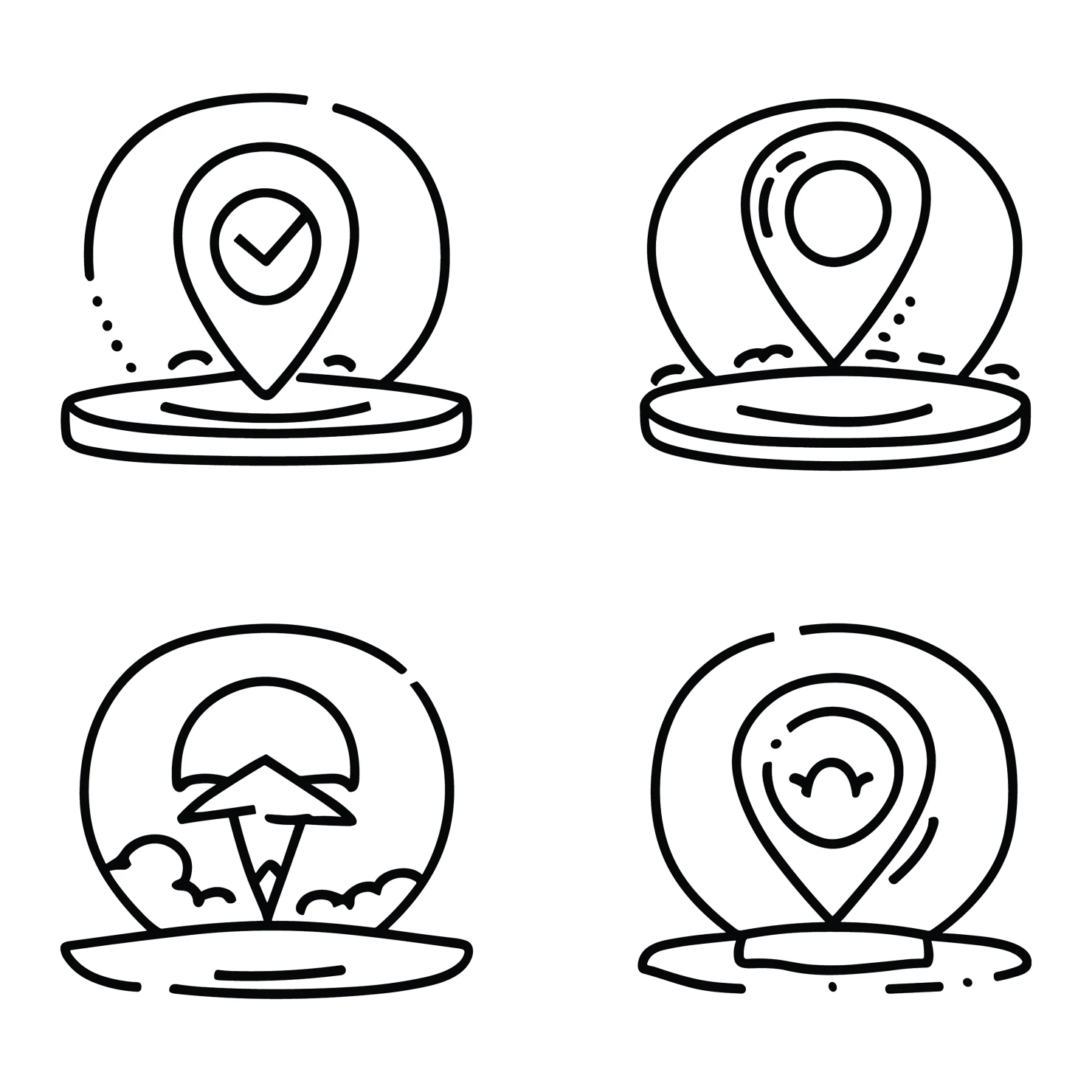 Location customizable icon set design #35129