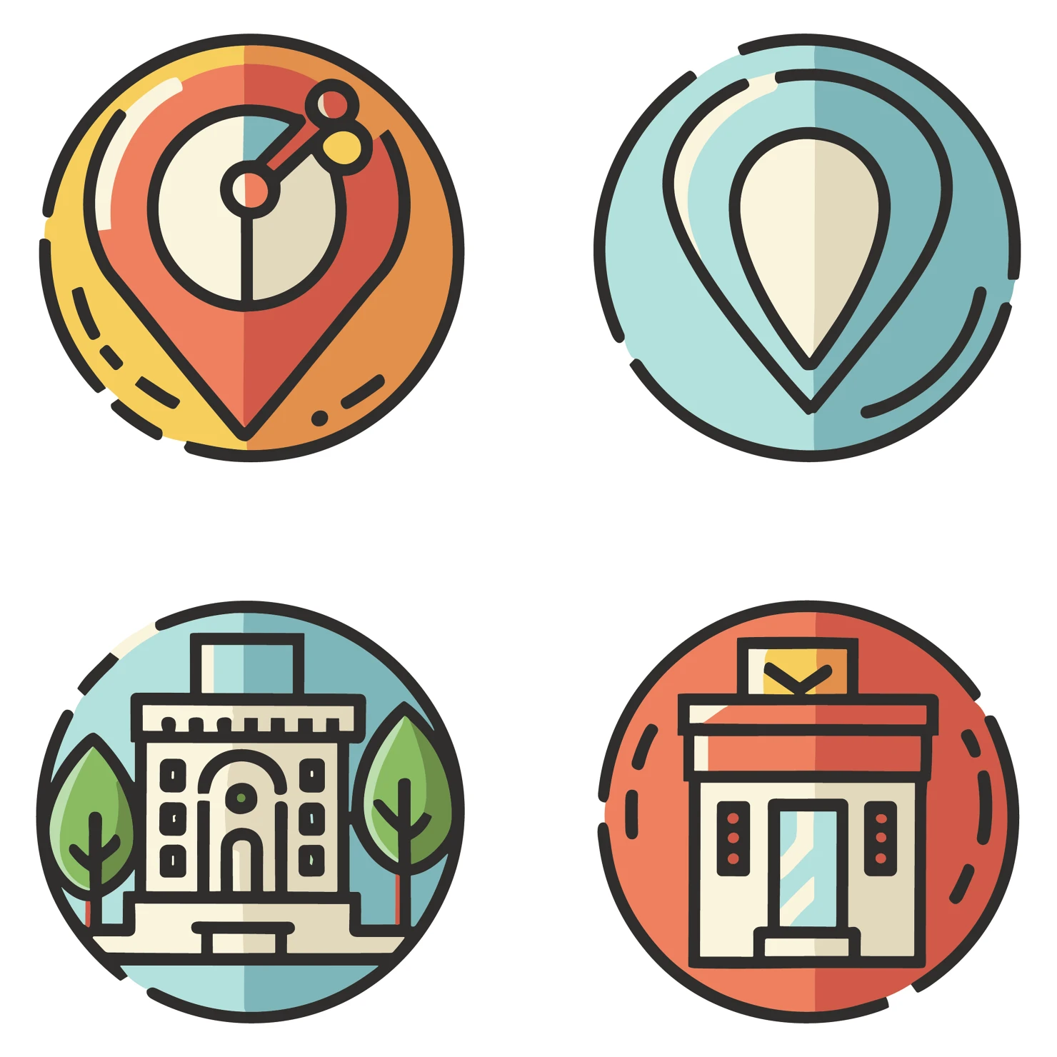 Location customizable icon set design #35131