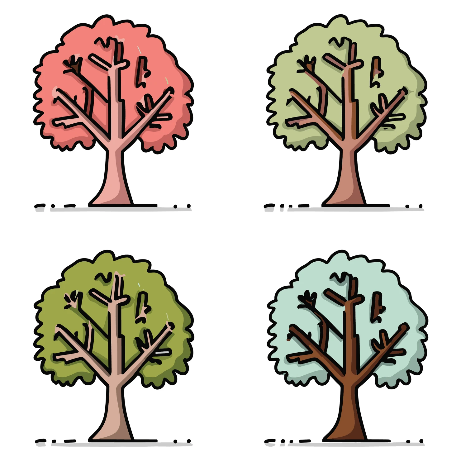 Tree customizable icon set design #35162